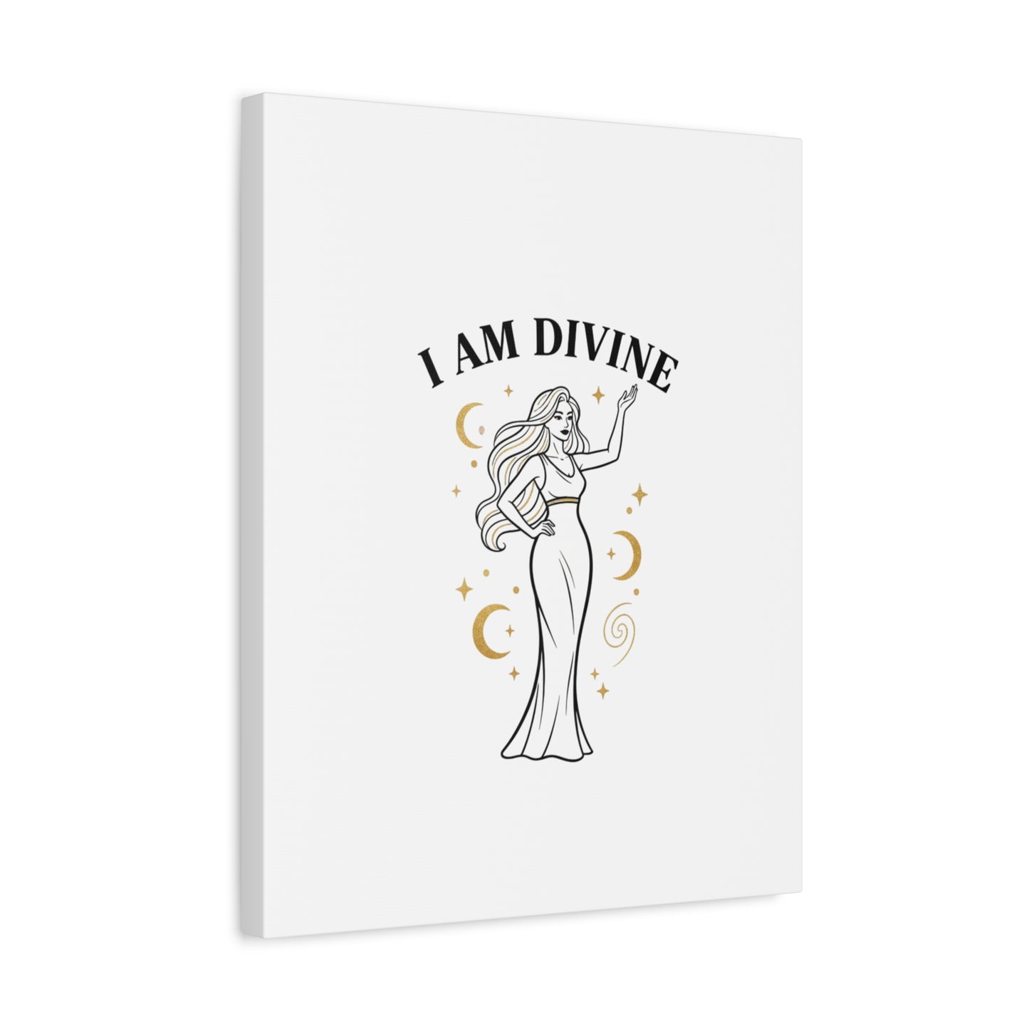 I Am Divine goddess art print | Matte Canvas wall art, manifestation decor