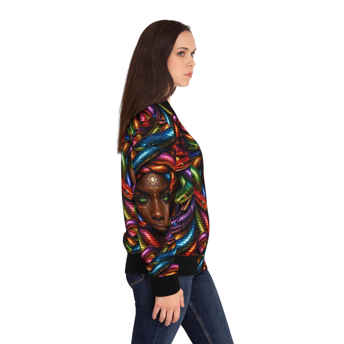 Medusa Snake Head Bomber Jacket