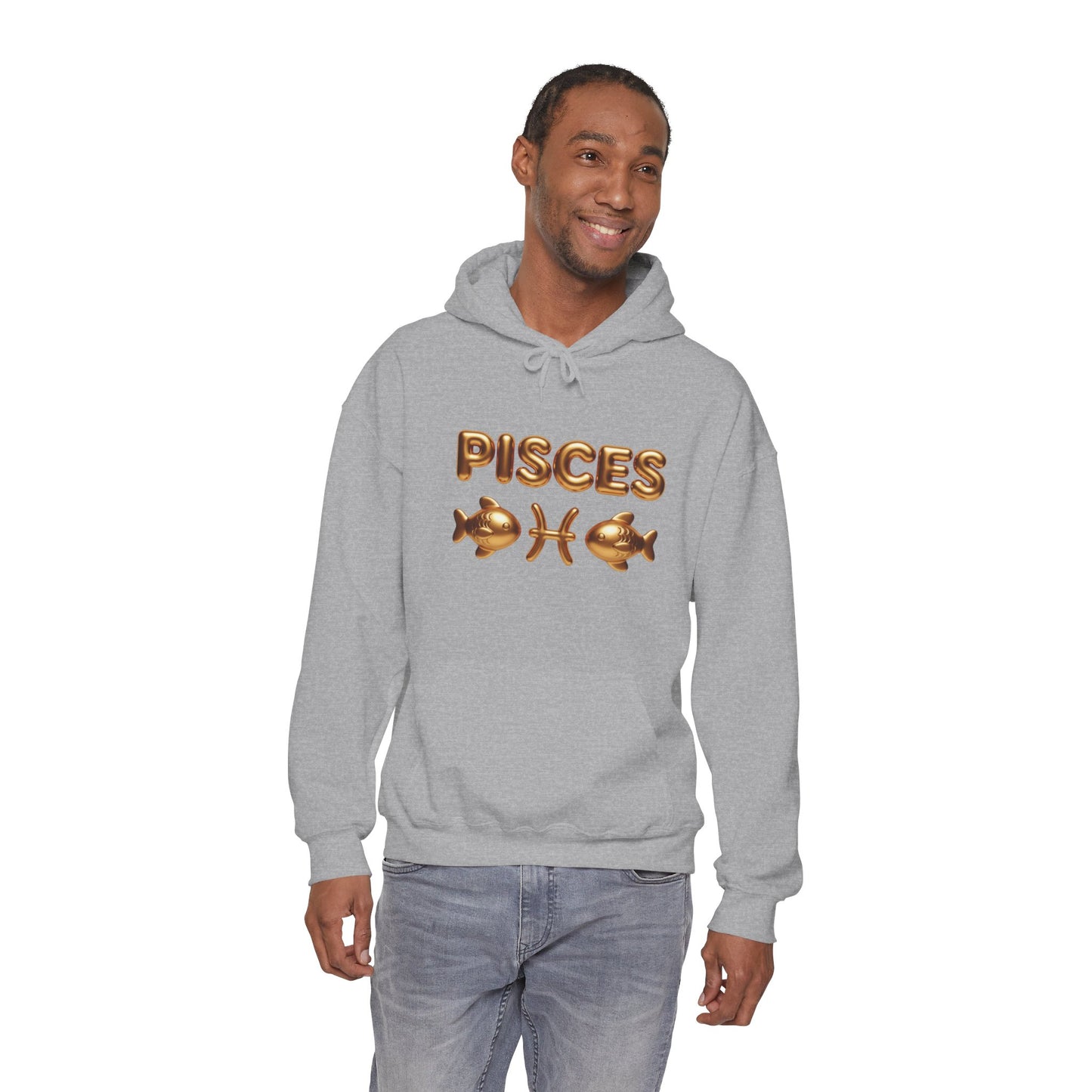 Pisces Zodiac Hoodie — Gold Astrological Sign Sweatshirt