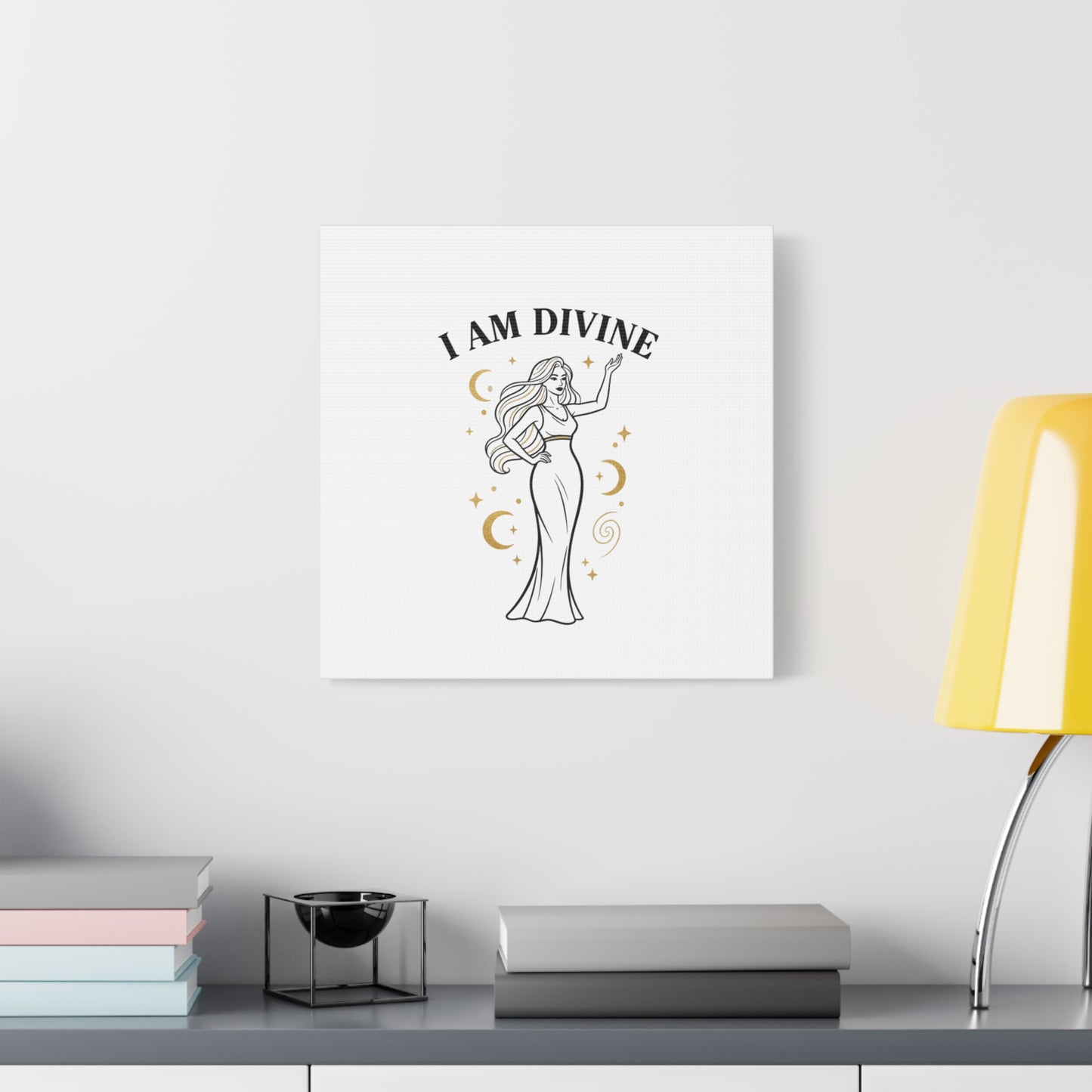 I Am Divine goddess art print | Matte Canvas wall art, manifestation decor