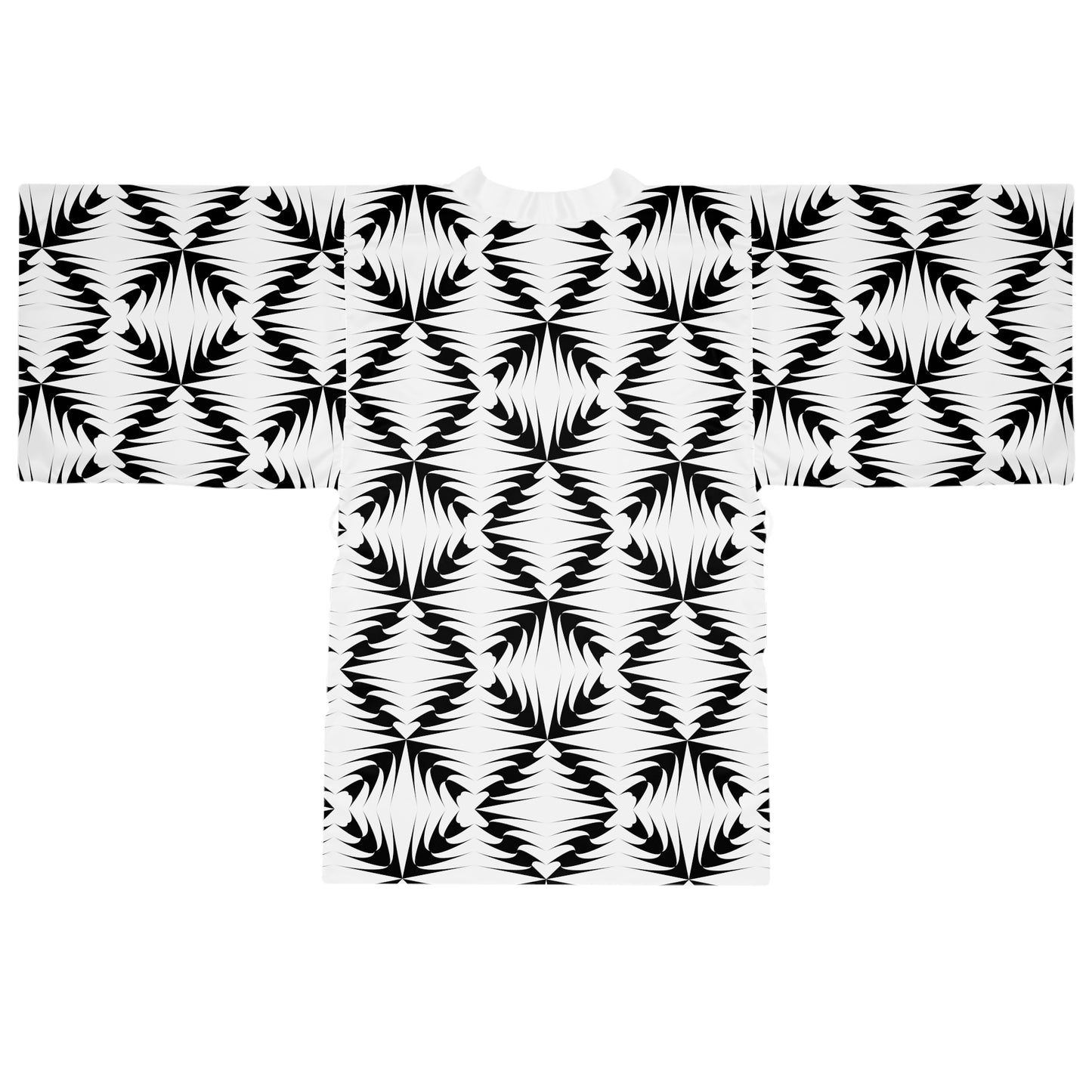Black & White Geometric Kimono Robe