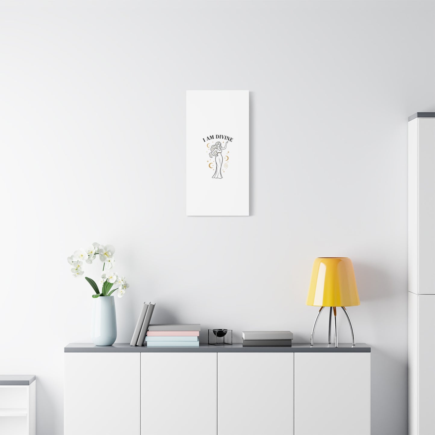 I Am Divine goddess art print | Matte Canvas wall art, manifestation decor