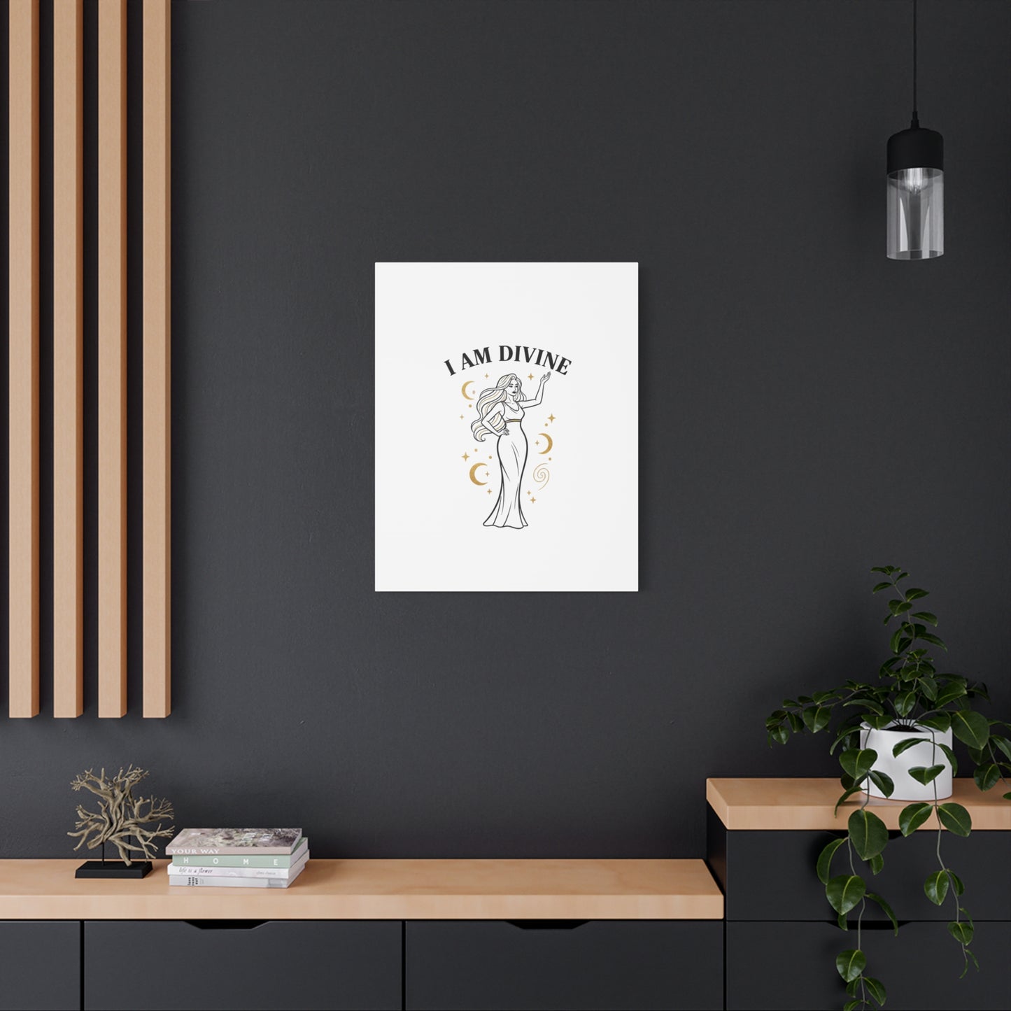 I Am Divine goddess art print | Matte Canvas wall art, manifestation decor