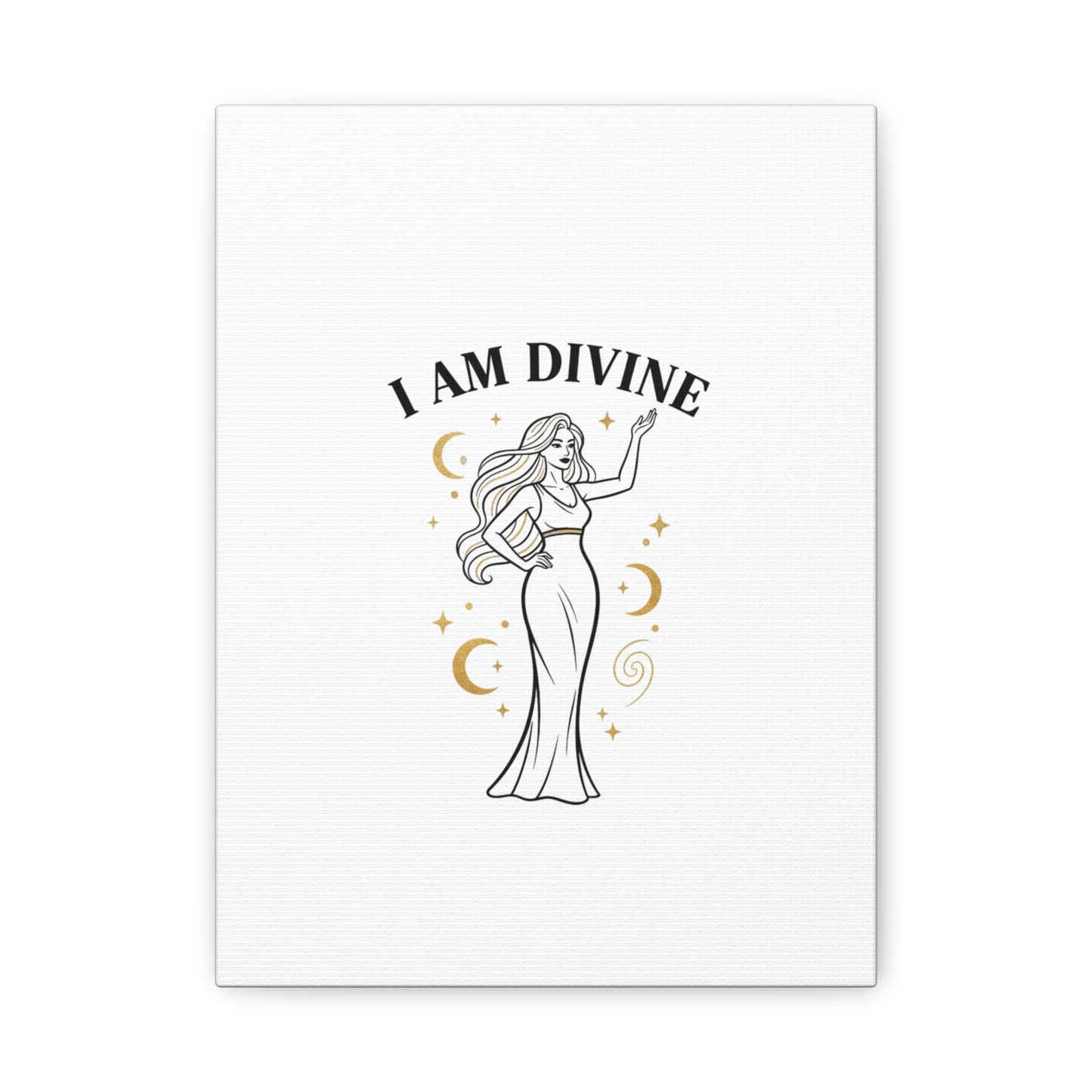 I Am Divine goddess art print | Matte Canvas wall art, manifestation decor
