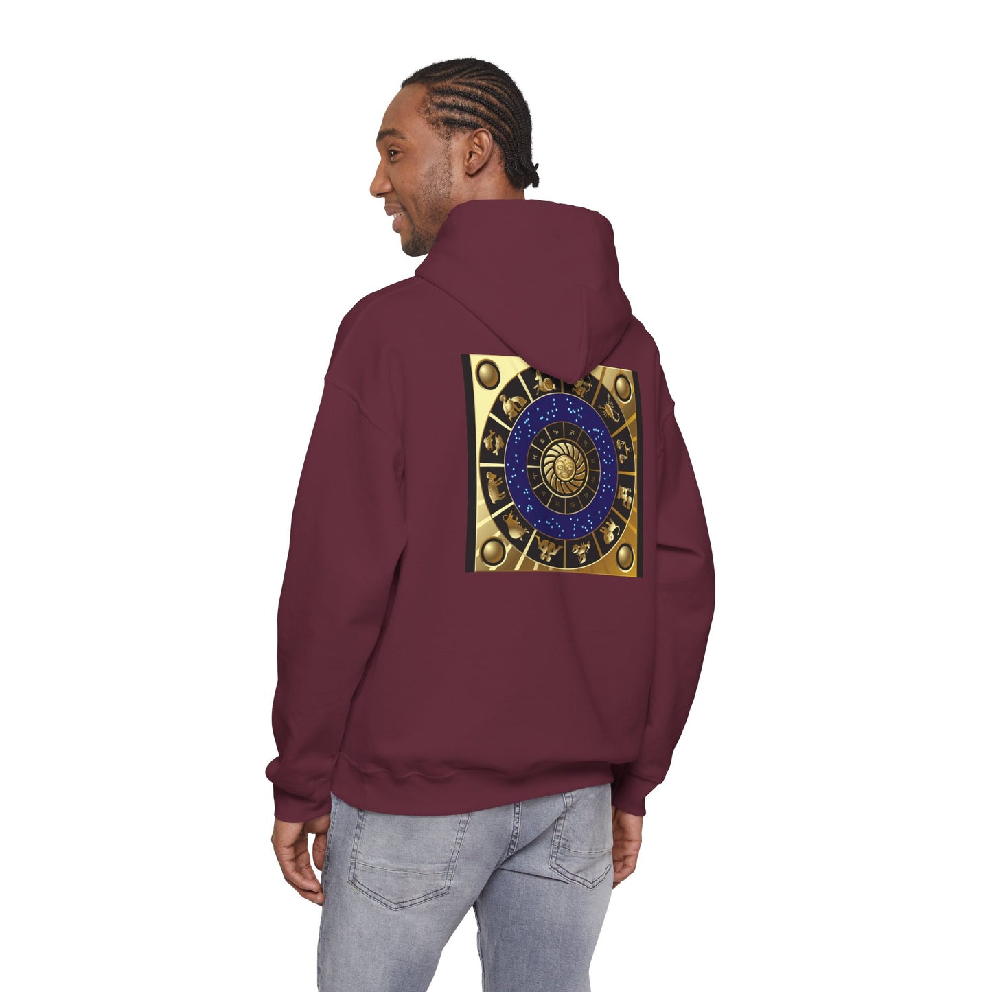 Leo Zodiac Hoodie — Gold Lion Astrology Sweatshirt (Leo Symbol)