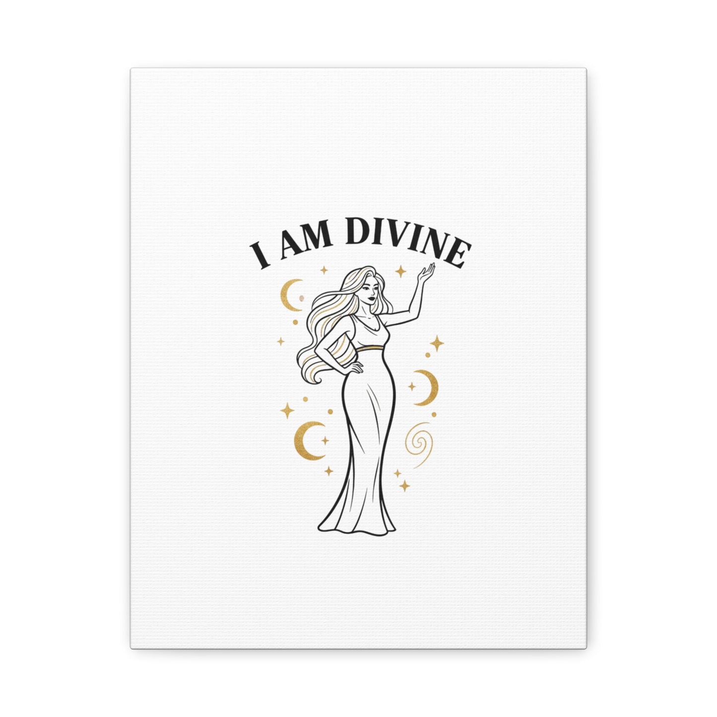 I Am Divine goddess art print | Matte Canvas wall art, manifestation decor