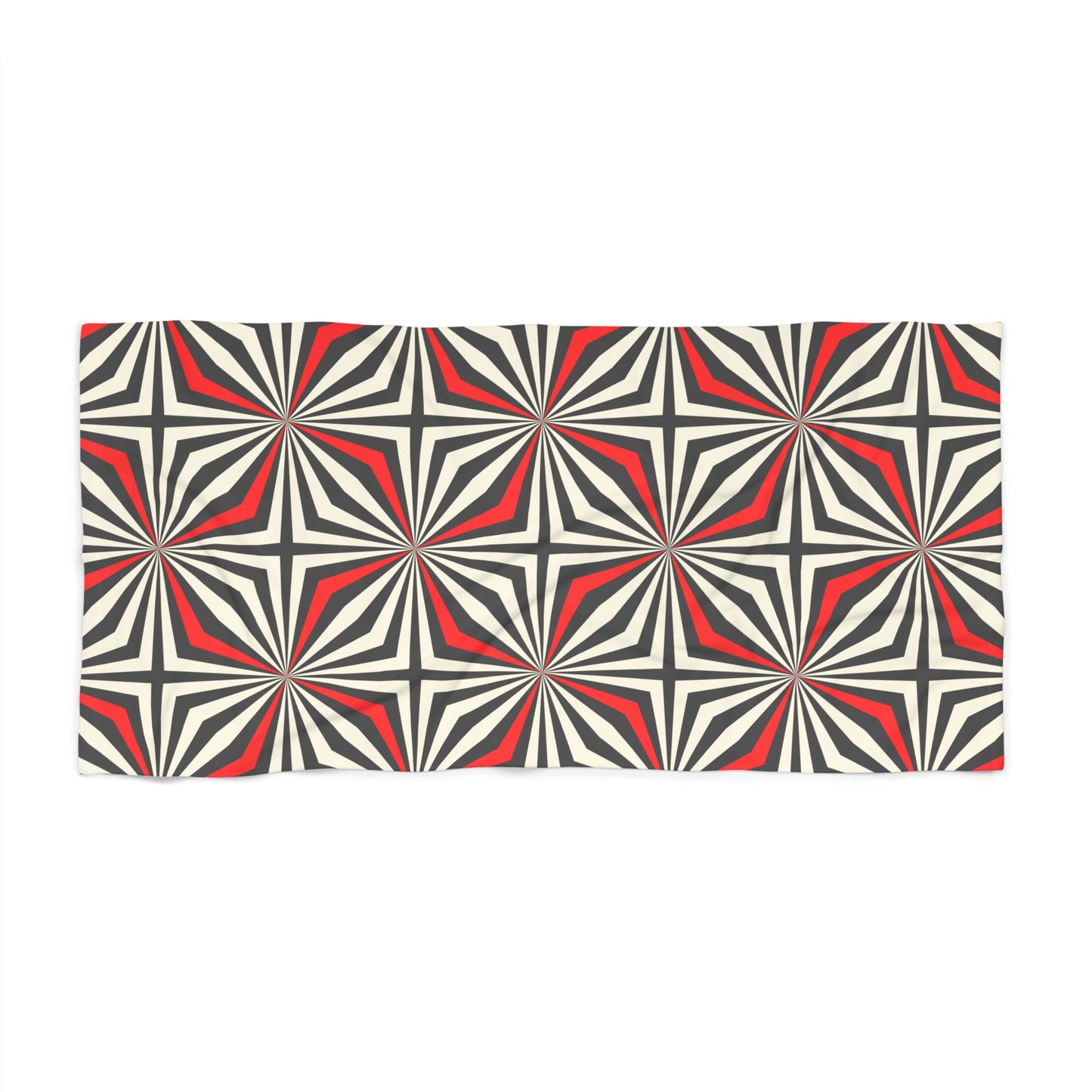 Retro Starburst Beach Towel Geometric Sunburst Design