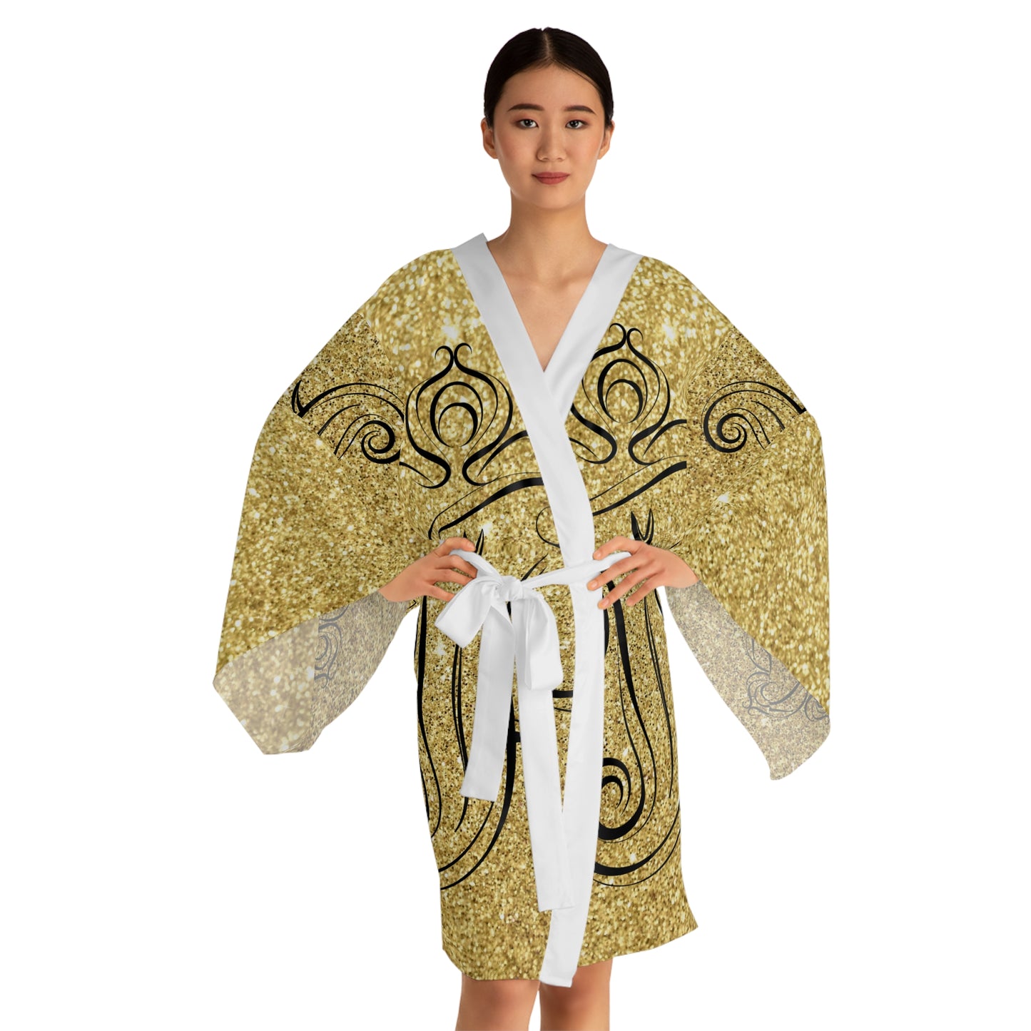 Gold Ganesha Kimono Robe