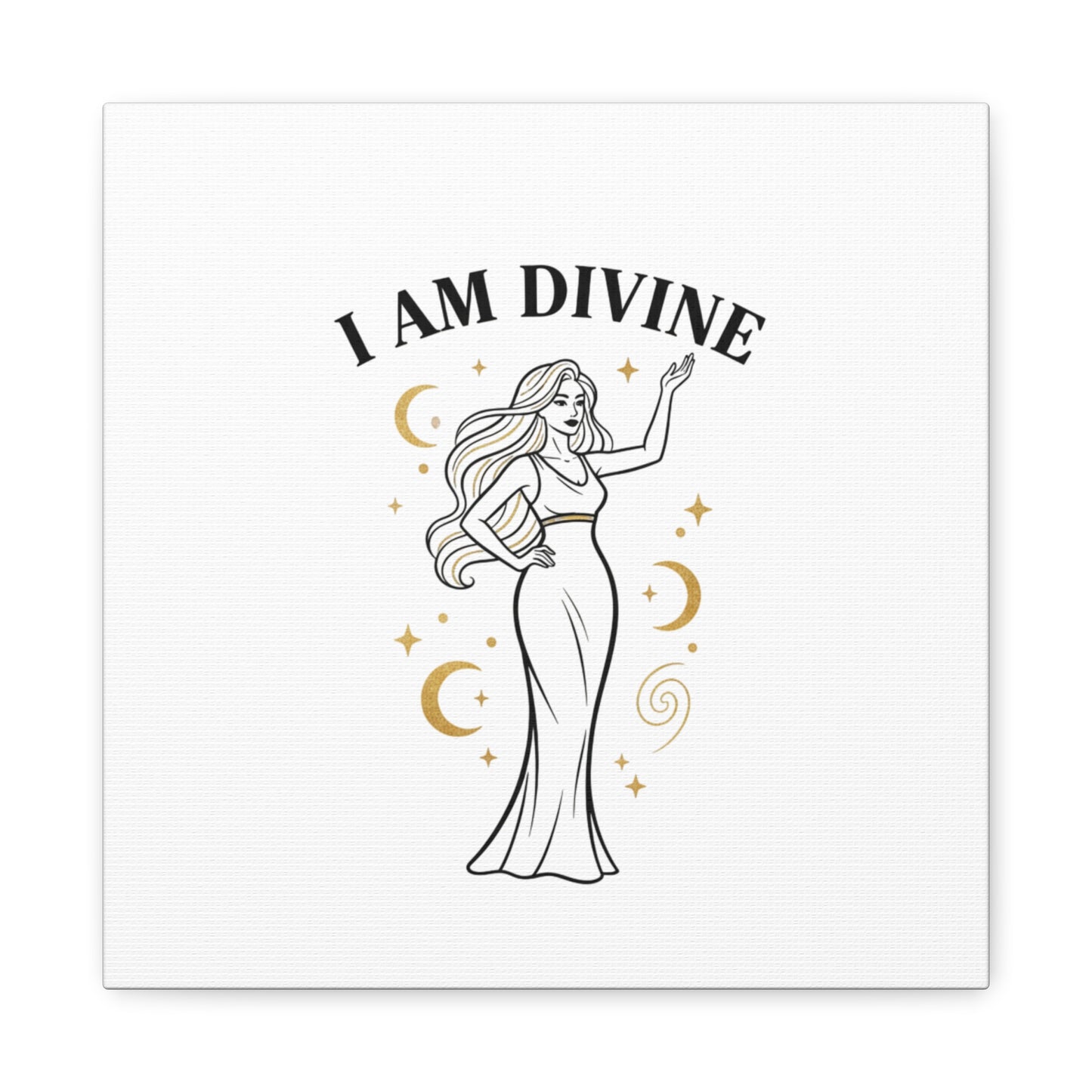 I Am Divine goddess art print | Matte Canvas wall art, manifestation decor