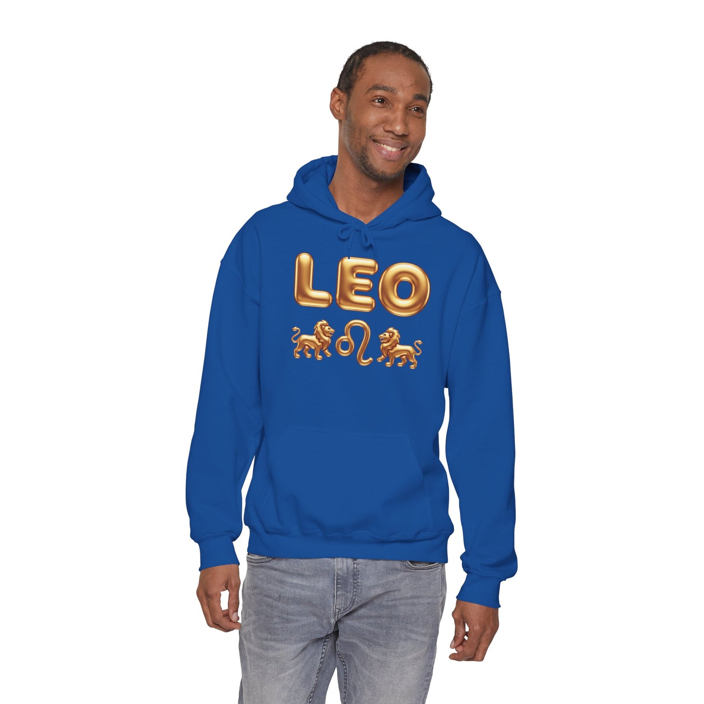 Leo Zodiac Hoodie — Gold Lion Astrology Sweatshirt (Leo Symbol)