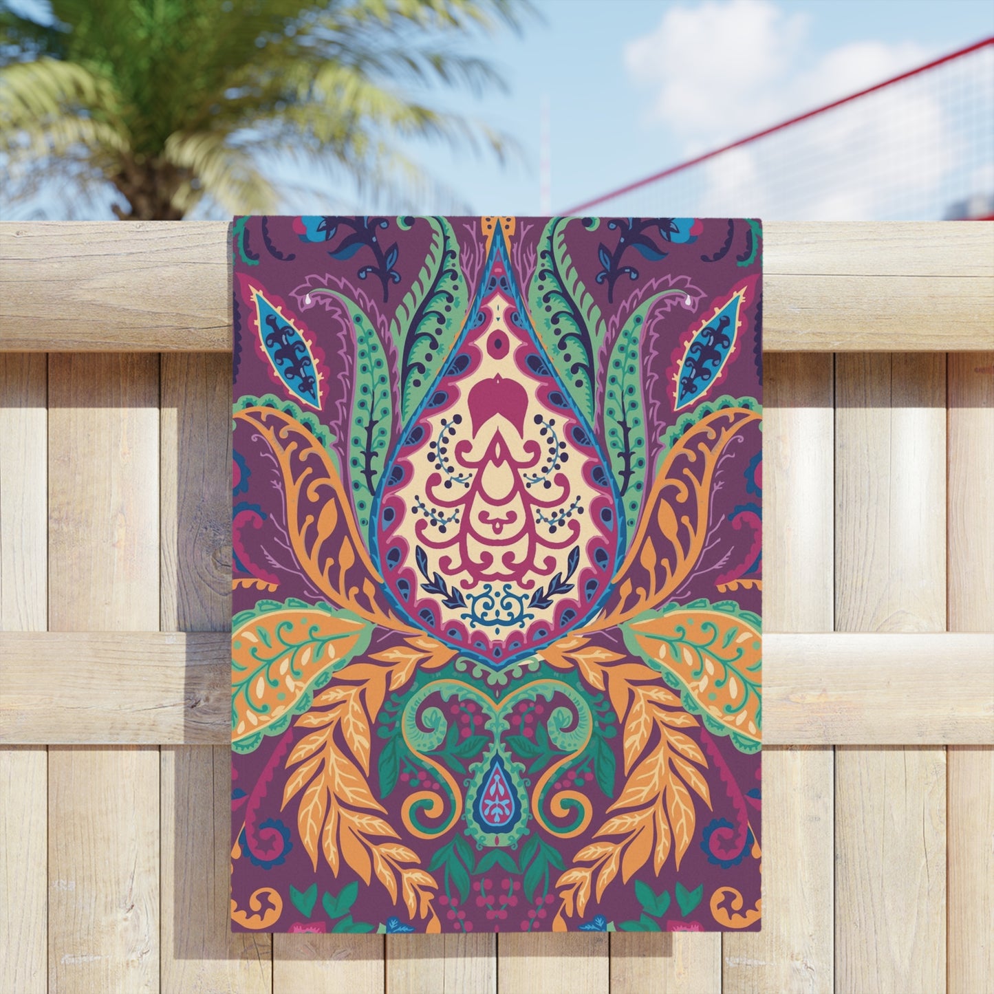 Boho Floral Paisley Beach Towel