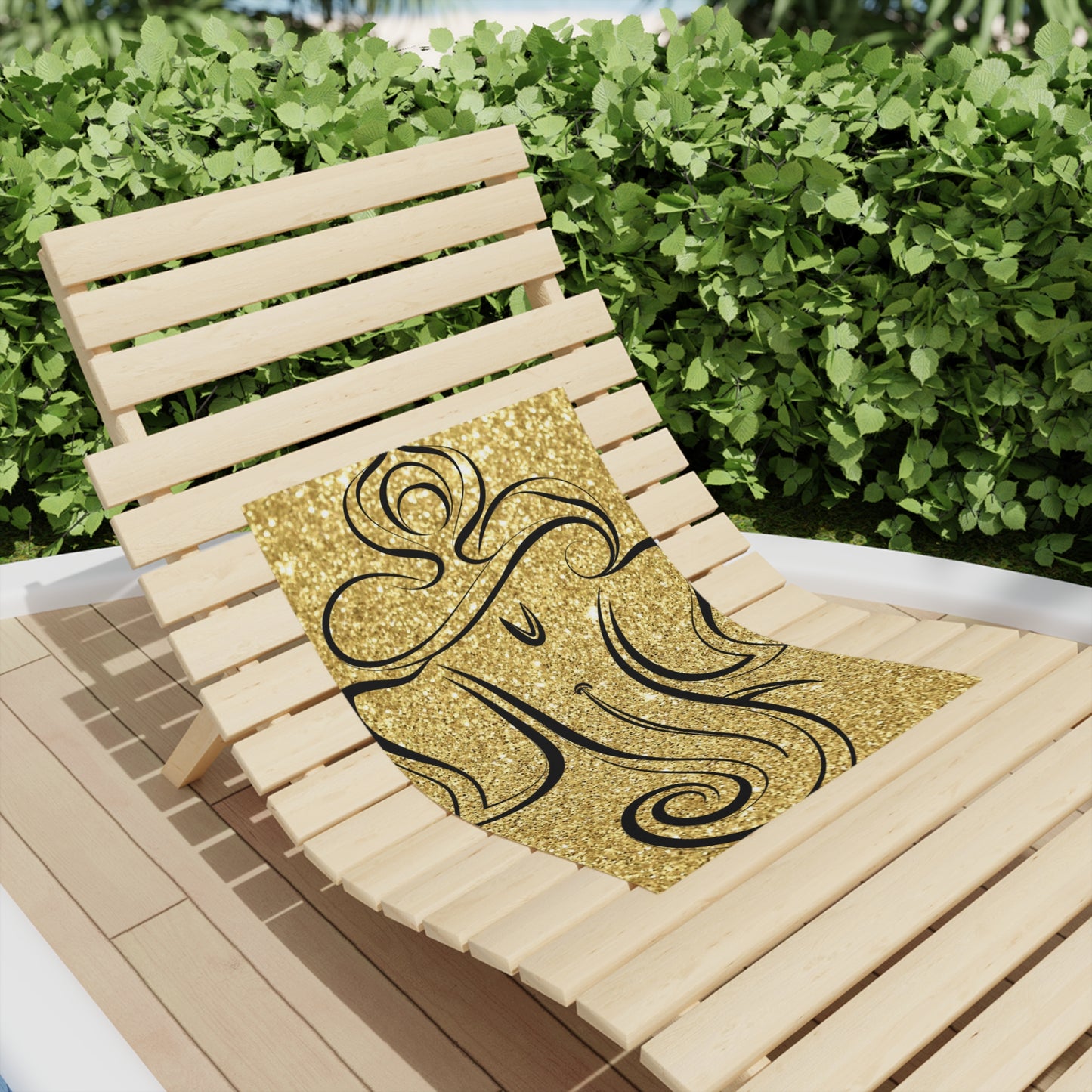Gold Ganesha Beach Towel