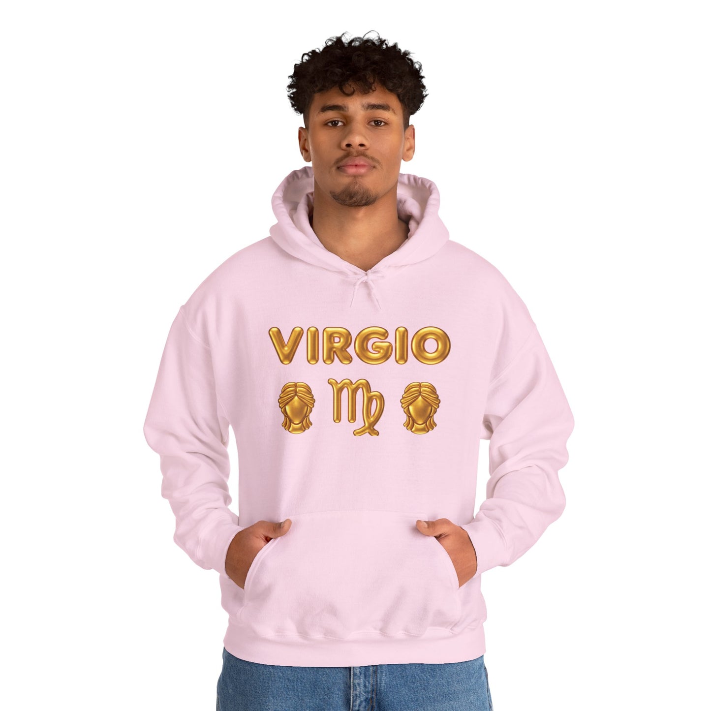 Virgo Zodiac Hoodie — Gold Virgo Sign & Astrological Wheel Pullover