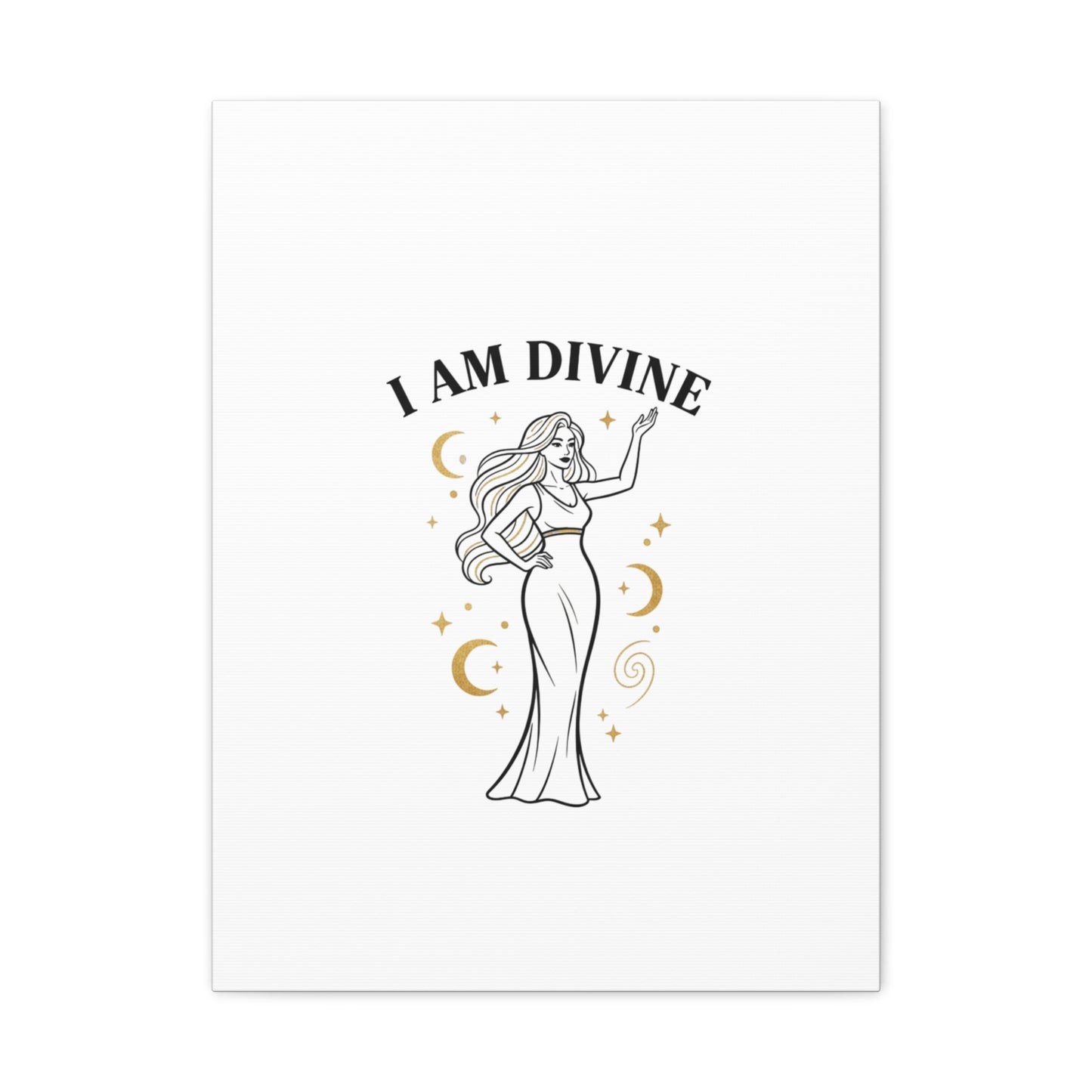 I Am Divine goddess art print | Matte Canvas wall art, manifestation decor