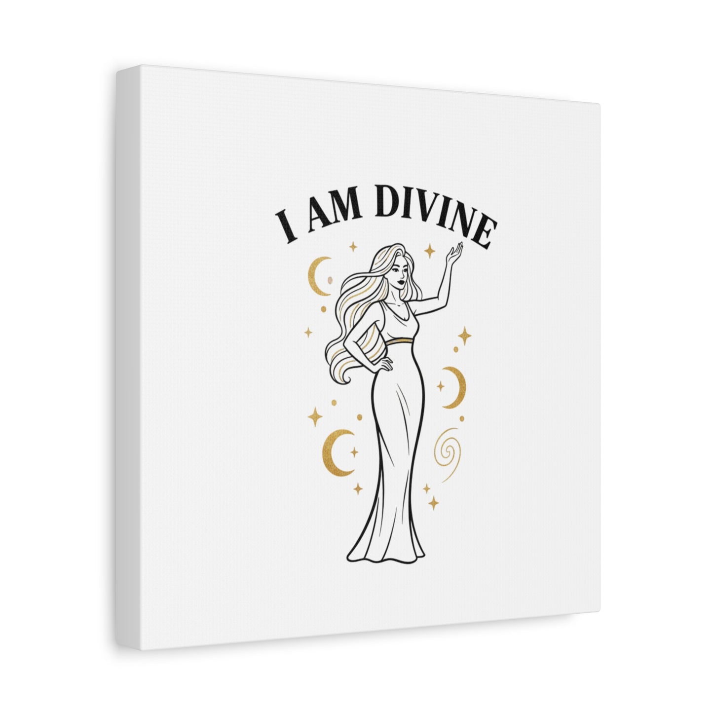 I Am Divine goddess art print | Matte Canvas wall art, manifestation decor