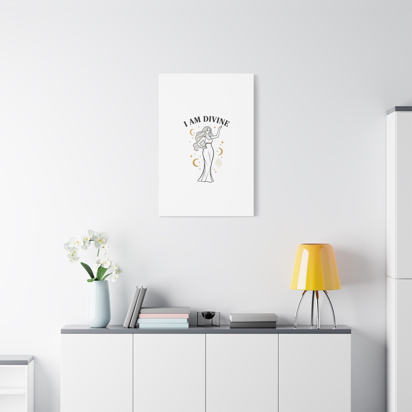 I Am Divine goddess art print | Matte Canvas wall art, manifestation decor