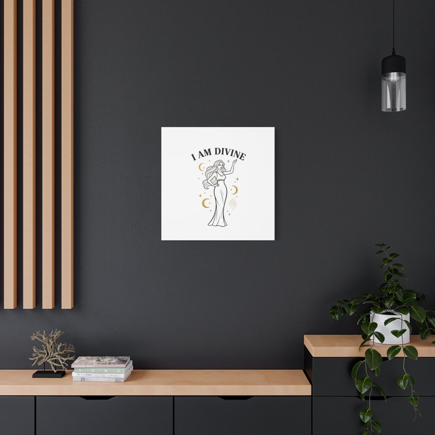 I Am Divine goddess art print | Matte Canvas wall art, manifestation decor