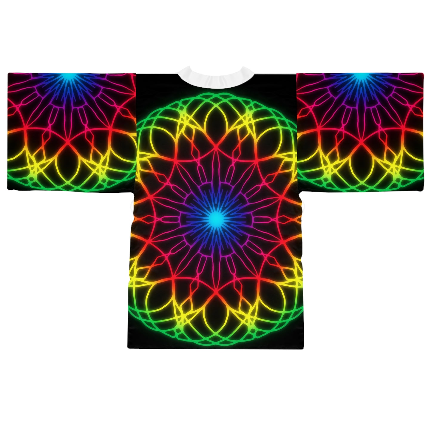 Neon Physchedelic Mandala Kimono Robe