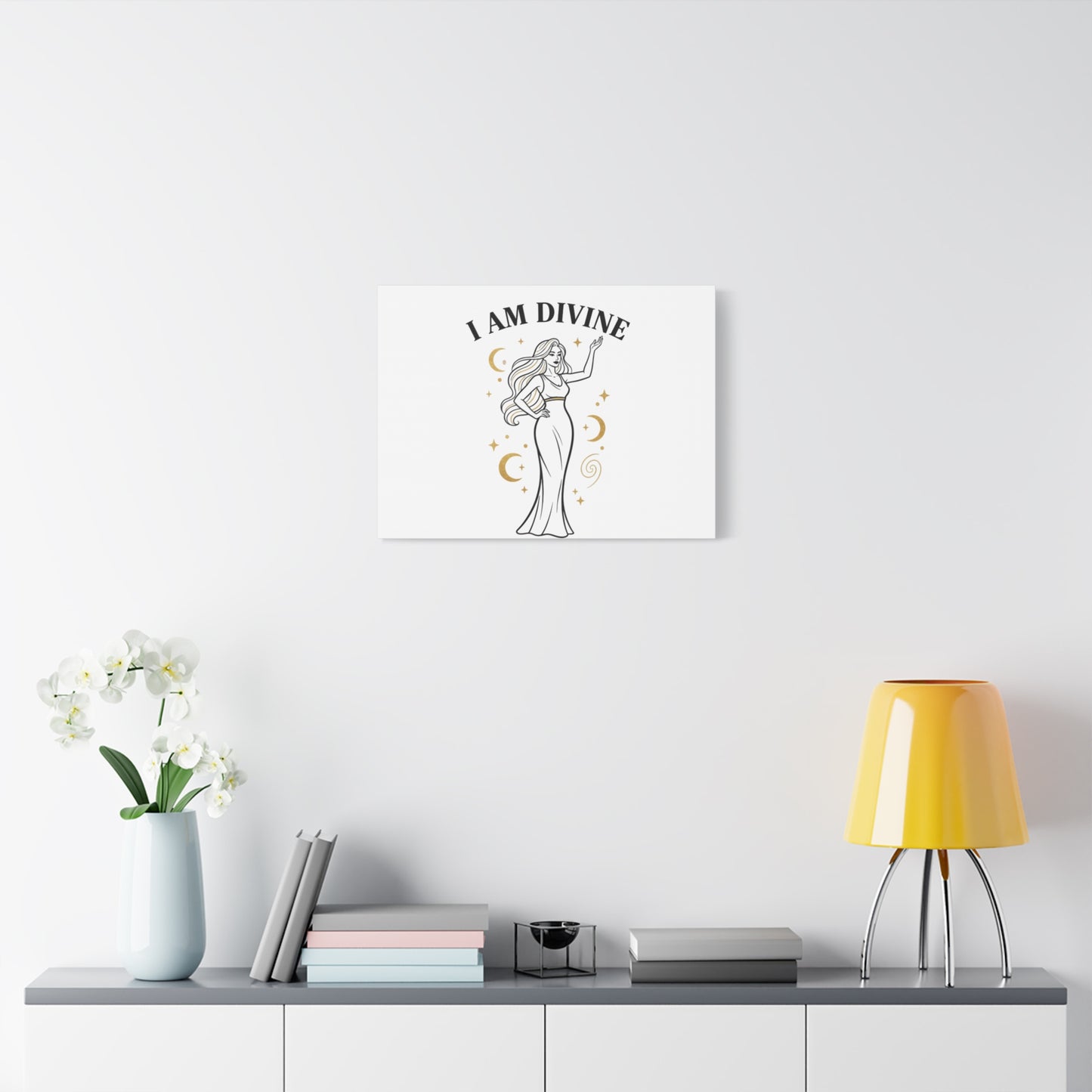 I Am Divine goddess art print | Matte Canvas wall art, manifestation decor