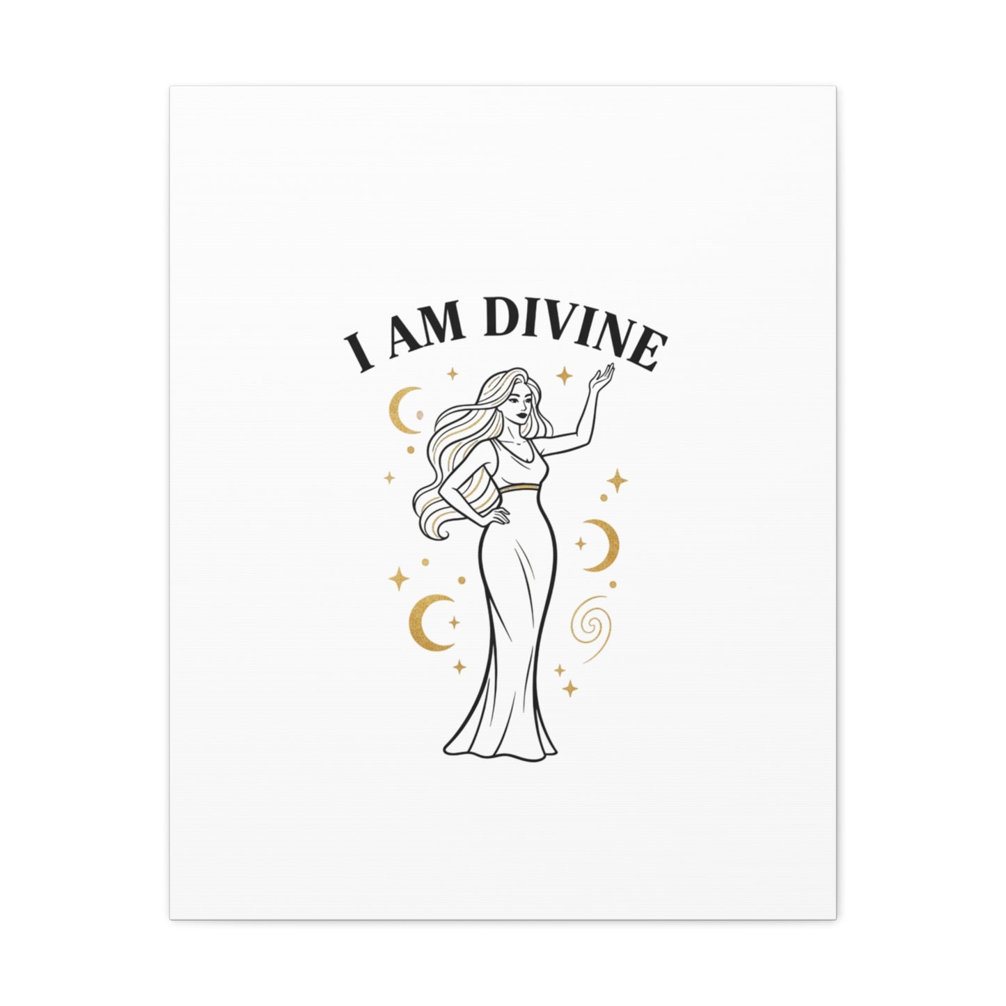 I Am Divine goddess art print | Matte Canvas wall art, manifestation decor