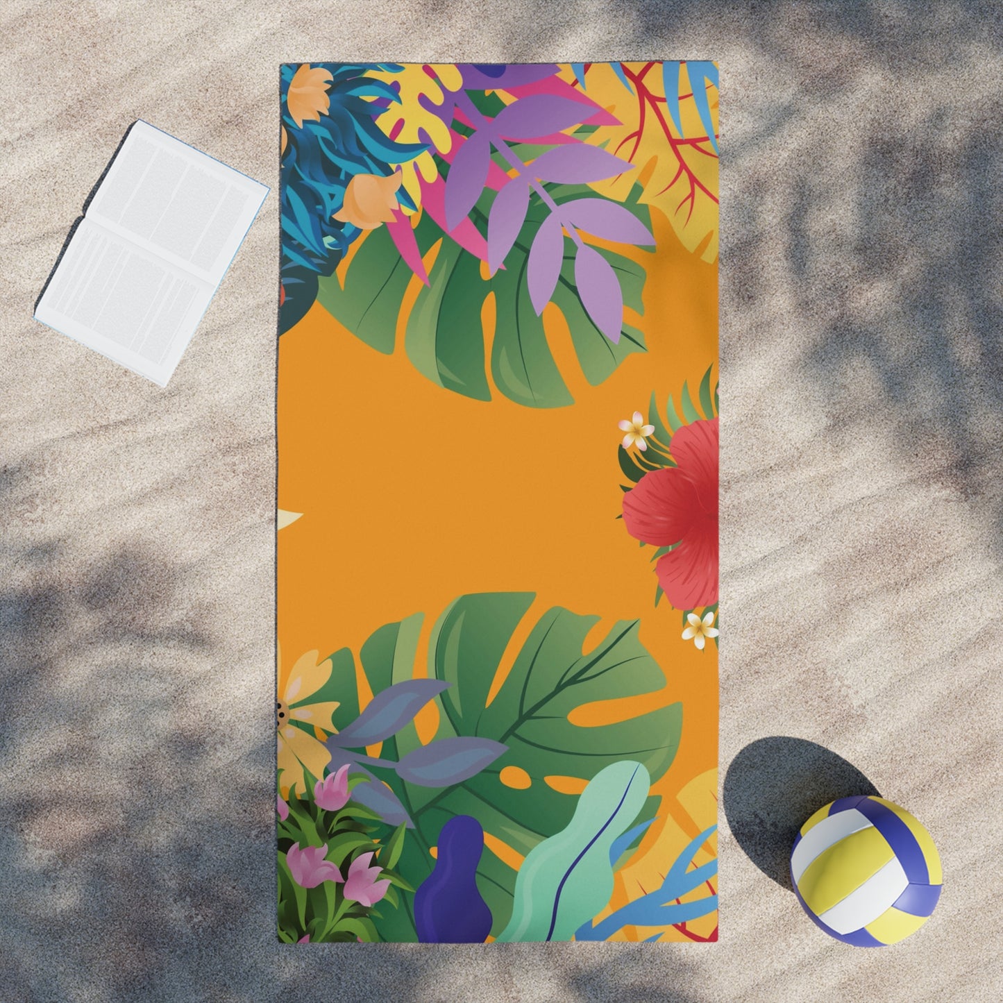 Tropical Floral Beach Towel