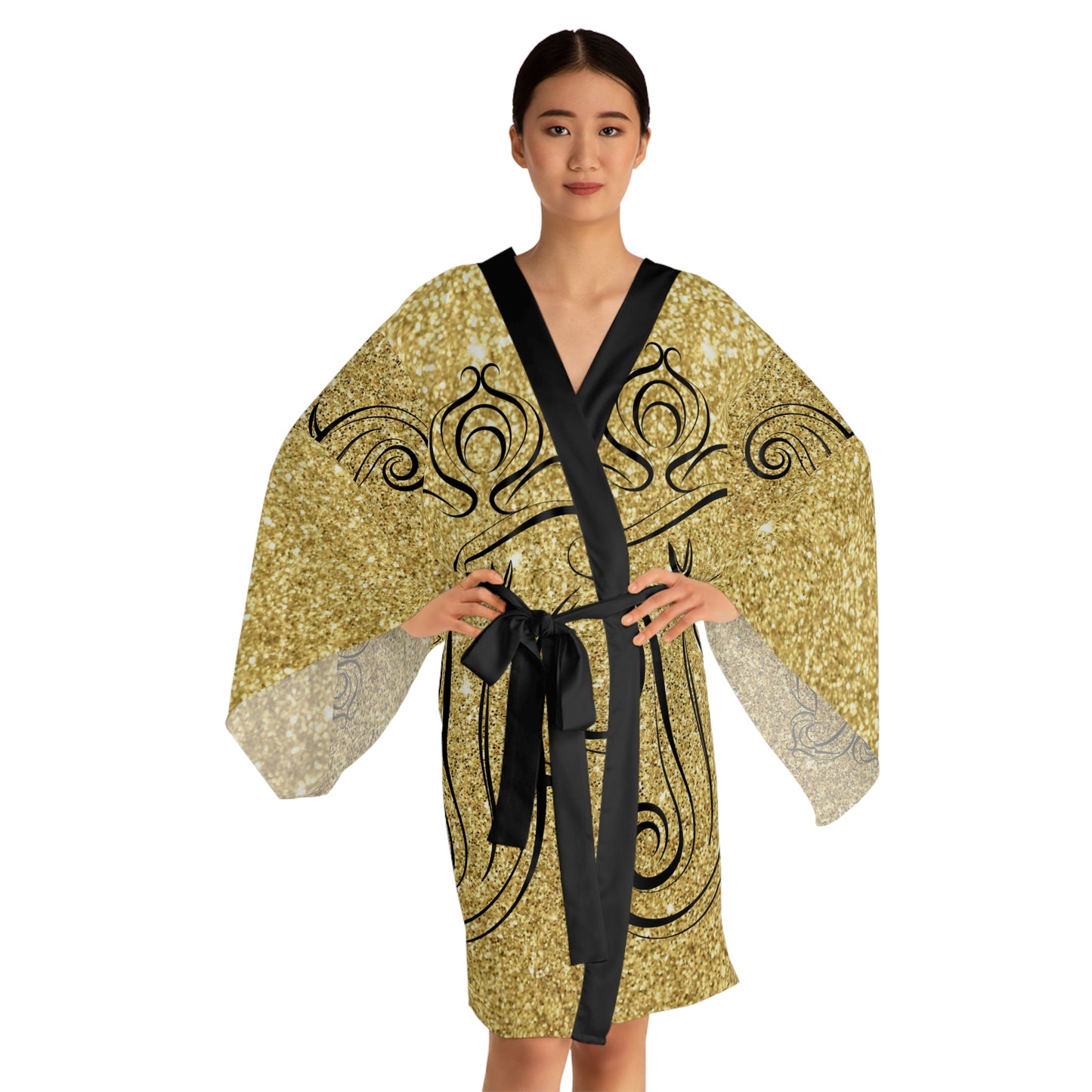 Gold Ganesha Kimono Robe