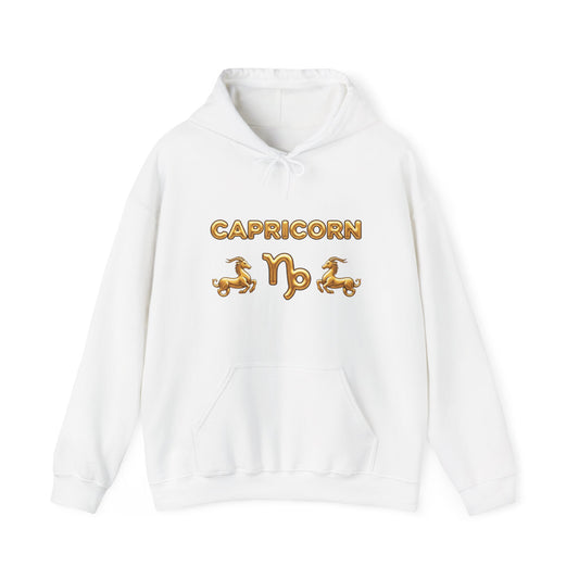 Capricorn Gold Zodiac Hoodie — Astrological Horoscope Sweatshirt