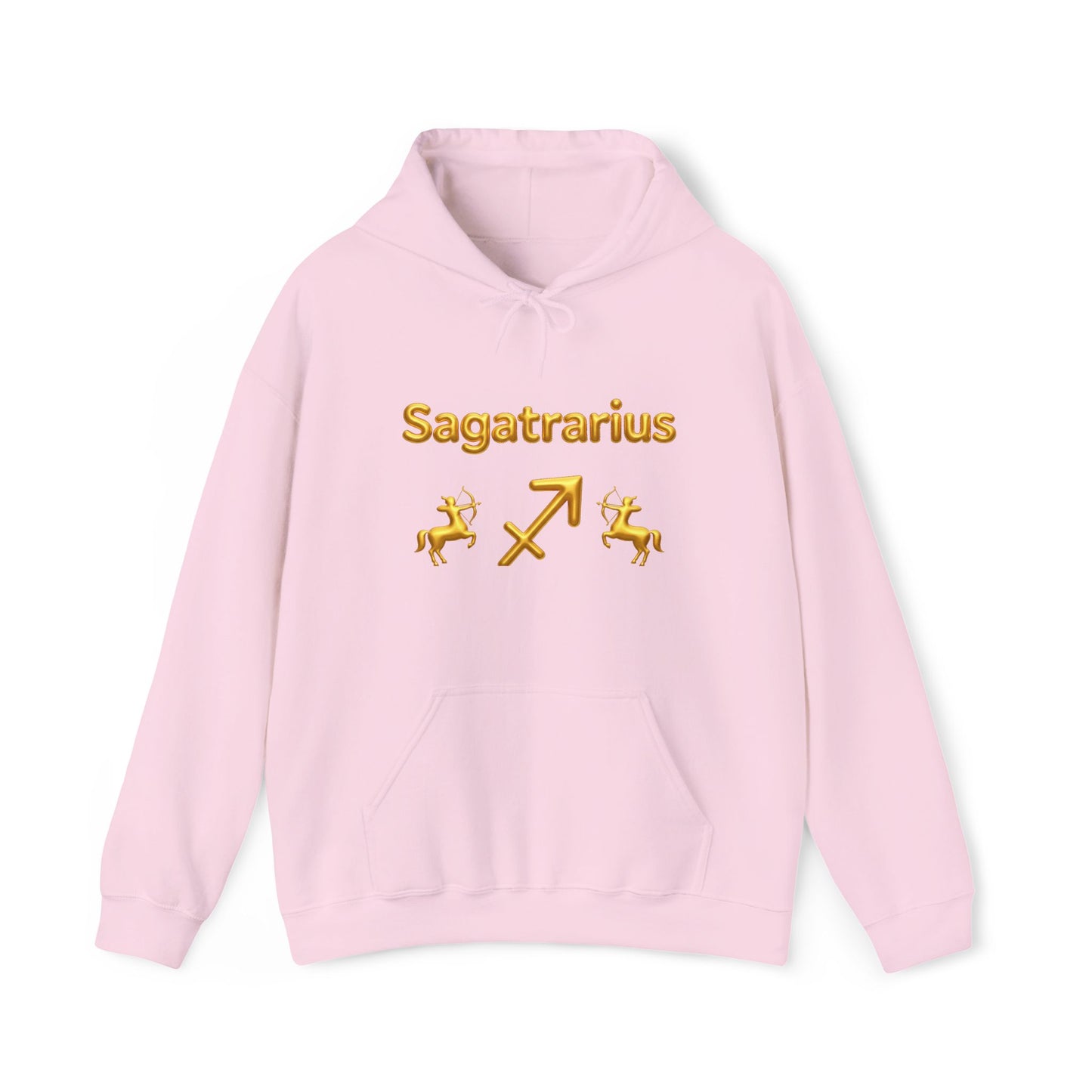 Sagittarius Zodiac Hoodie – Gold Archer Symbols & Astrological Wheel Back Print