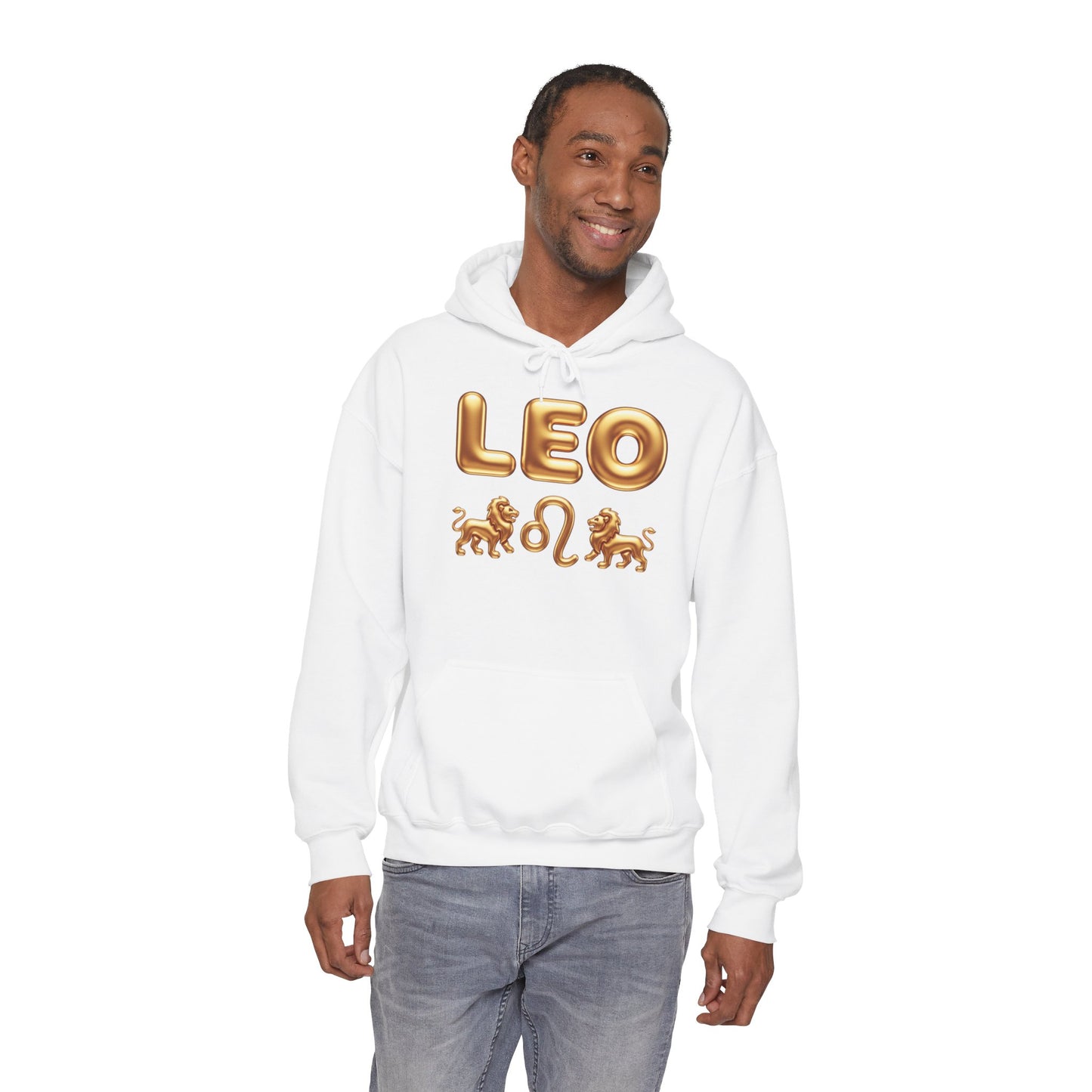 Leo Zodiac Hoodie — Gold Lion Astrology Sweatshirt (Leo Symbol)