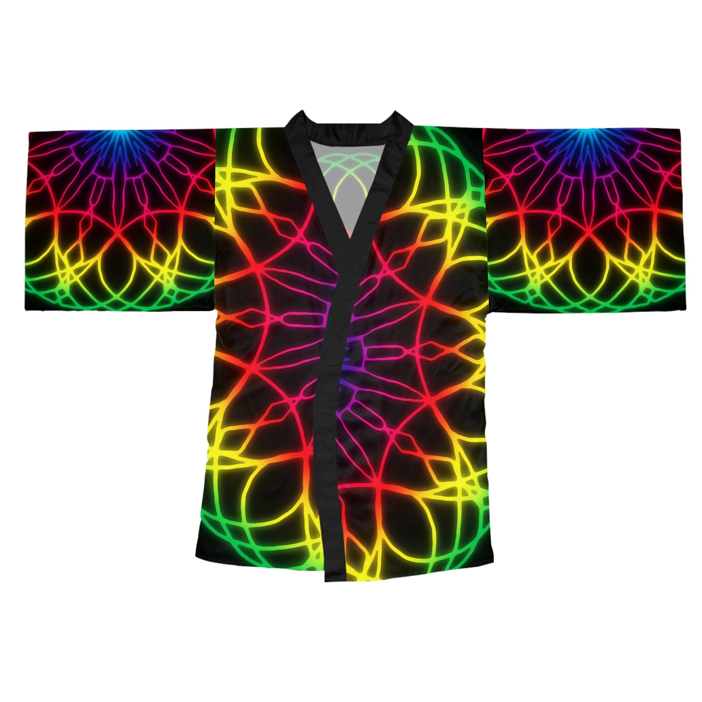 Neon Physchedelic Mandala Kimono Robe