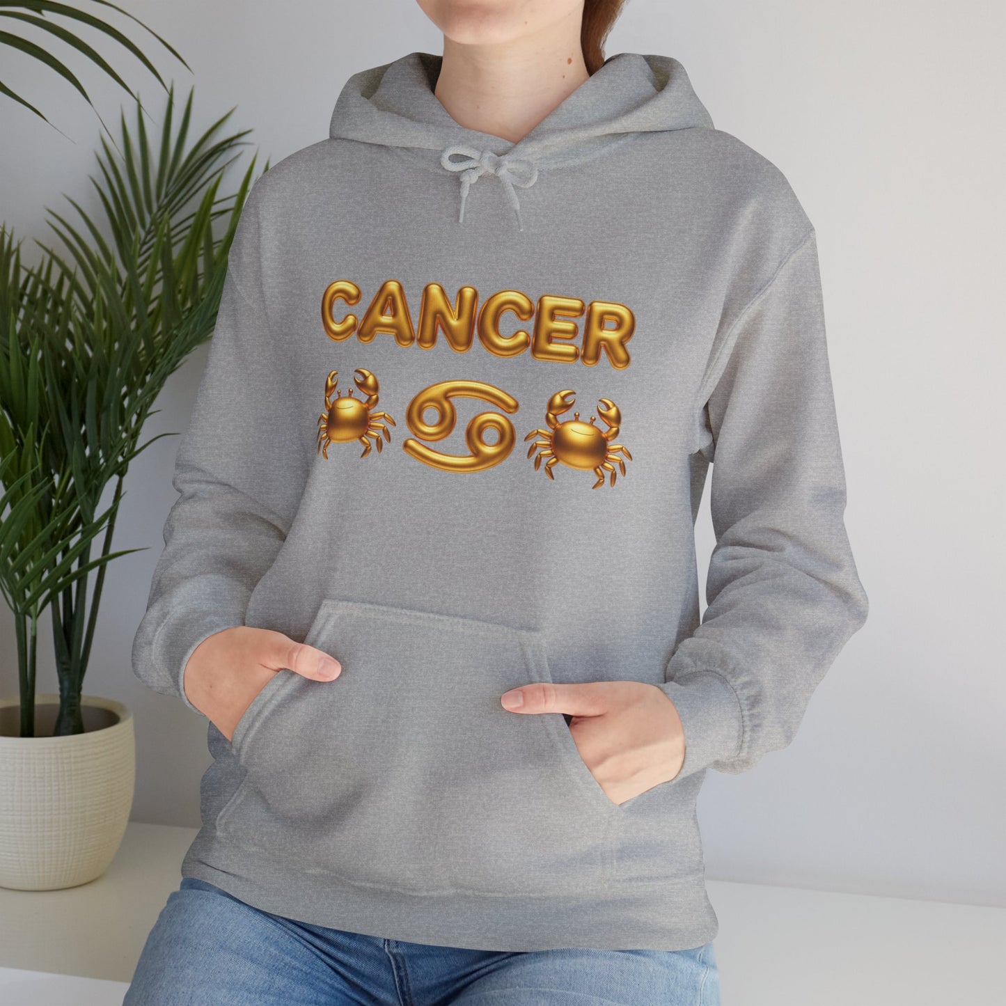 Cancer Zodiac Hoodie — Gold Crab Astrology Sweatshirt