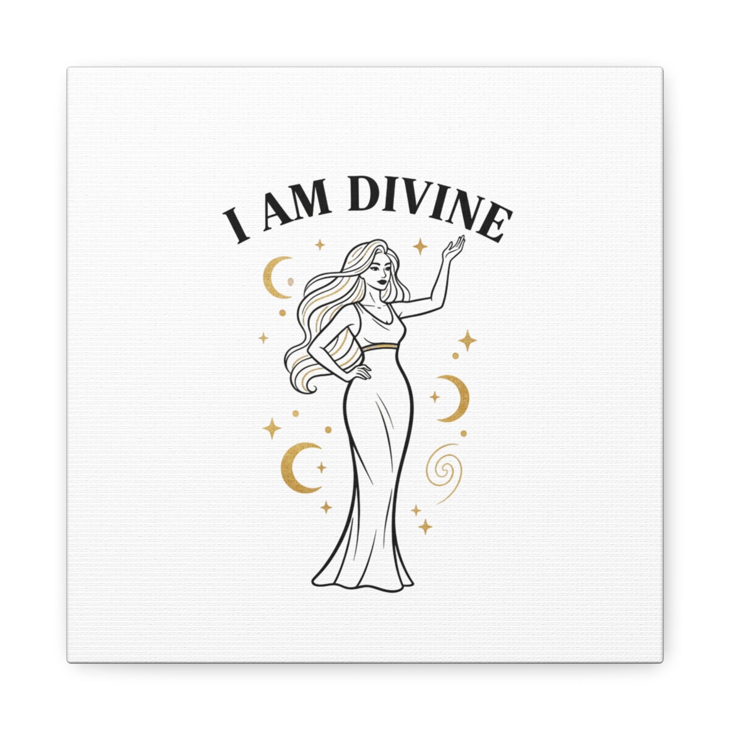 I Am Divine goddess art print | Matte Canvas wall art, manifestation decor