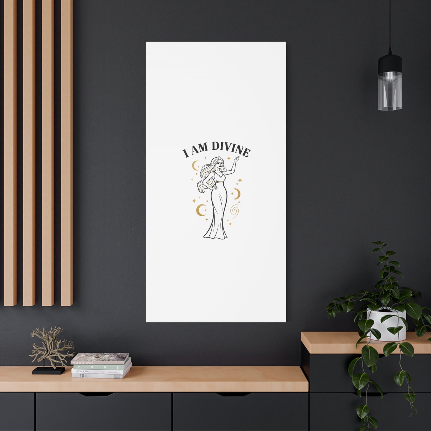 I Am Divine goddess art print | Matte Canvas wall art, manifestation decor