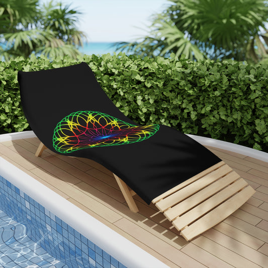 Neon Psychedelic Rainbow Mandala Beach Towel