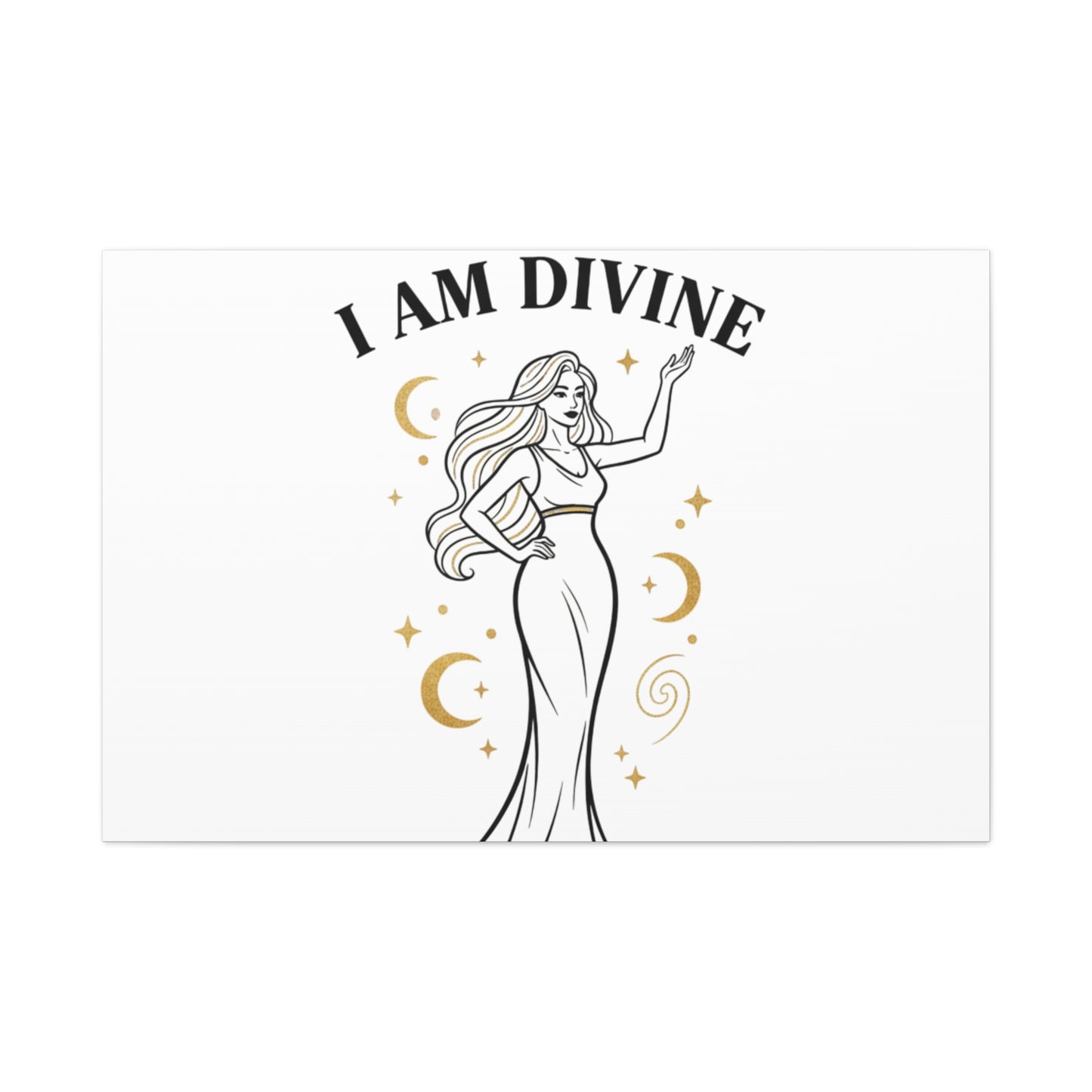 I Am Divine goddess art print | Matte Canvas wall art, manifestation decor