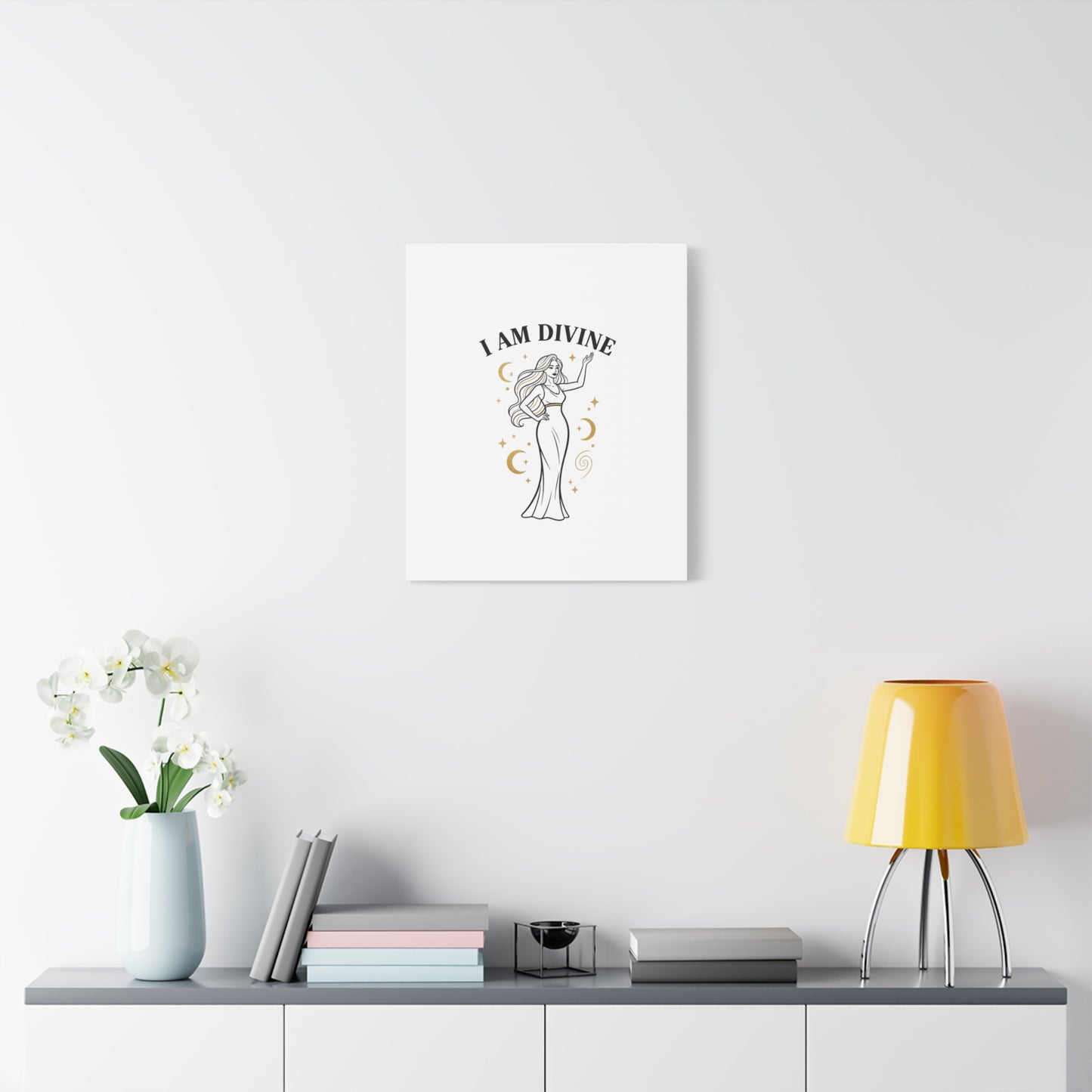 I Am Divine goddess art print | Matte Canvas wall art, manifestation decor