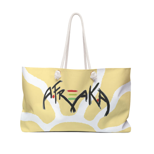 A.F.R.E.A.K.A Logo Sunburst Weekender Bag-WHITE