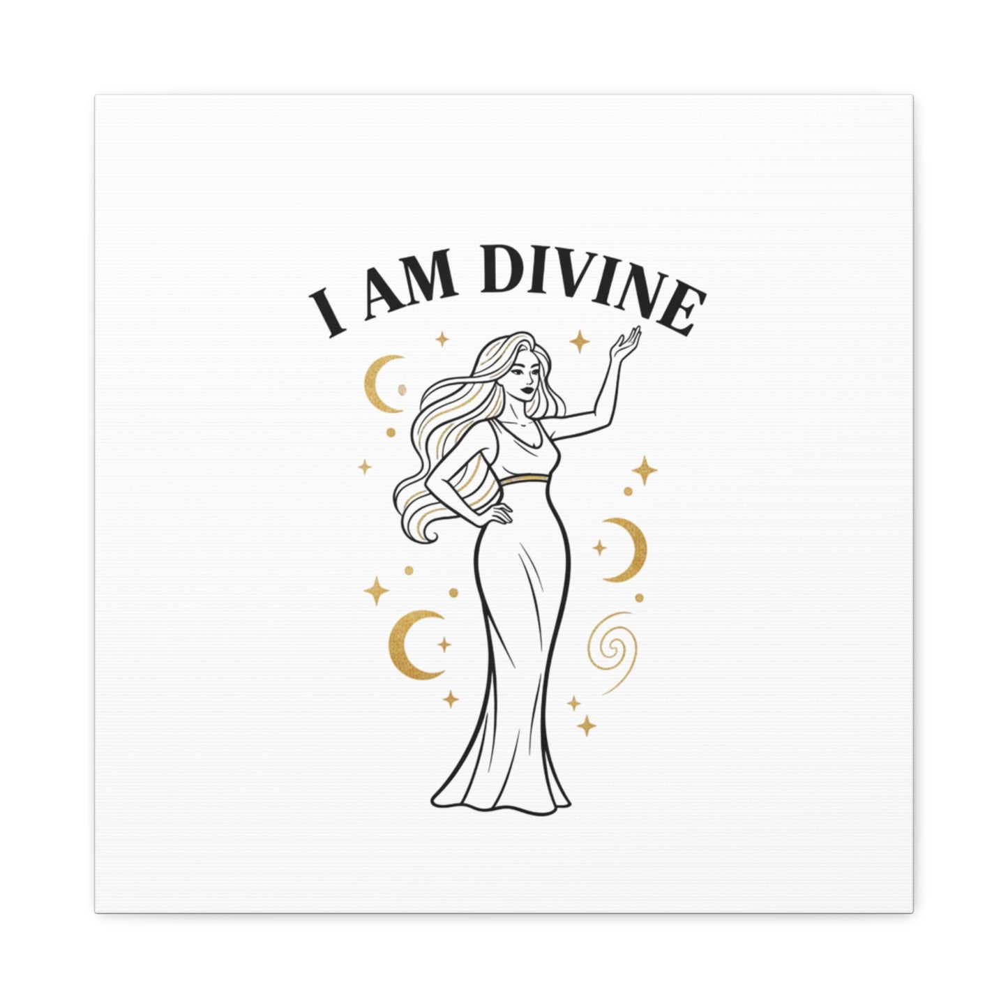I Am Divine goddess art print | Matte Canvas wall art, manifestation decor