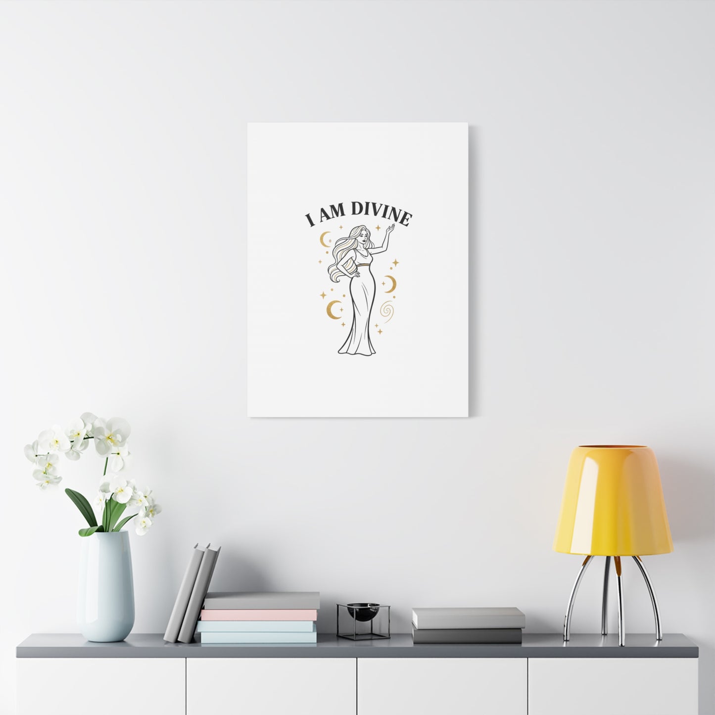 I Am Divine goddess art print | Matte Canvas wall art, manifestation decor