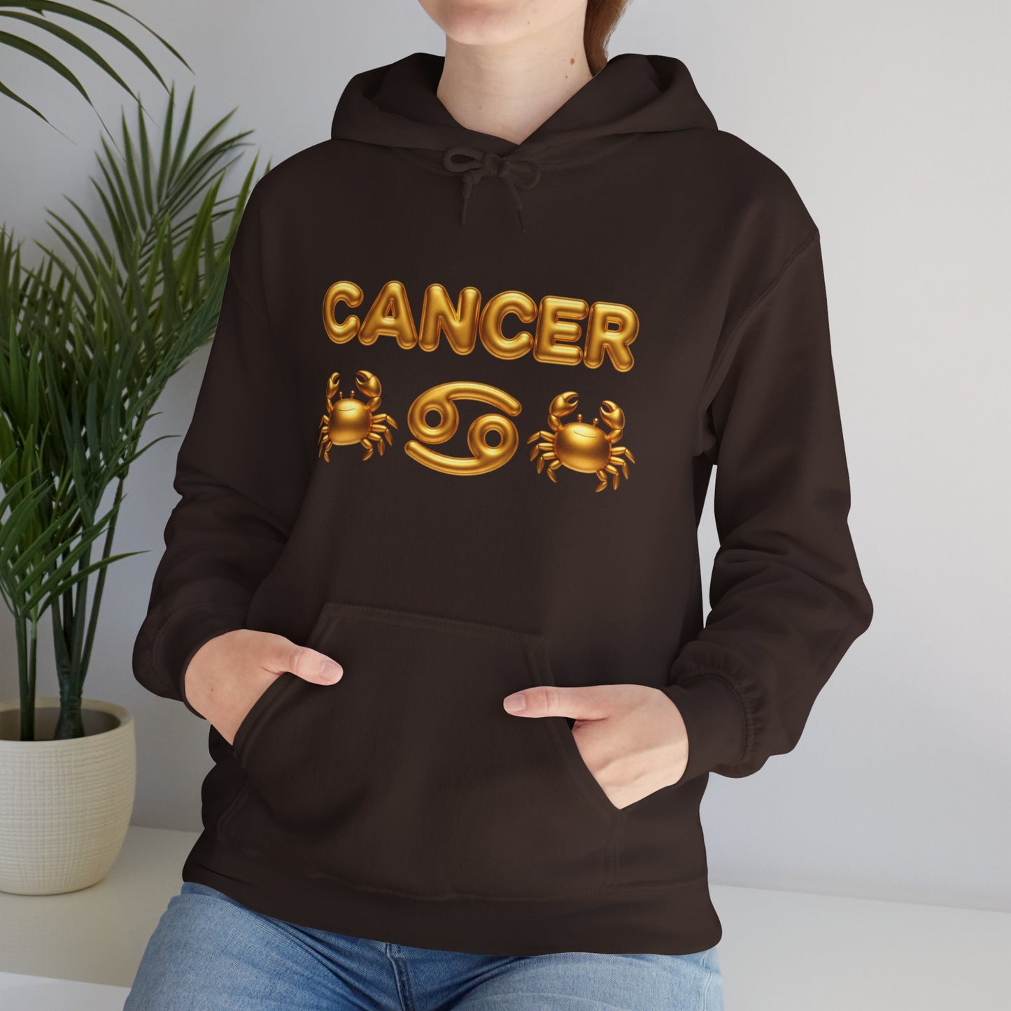 Cancer Zodiac Hoodie — Gold Crab Astrology Sweatshirt
