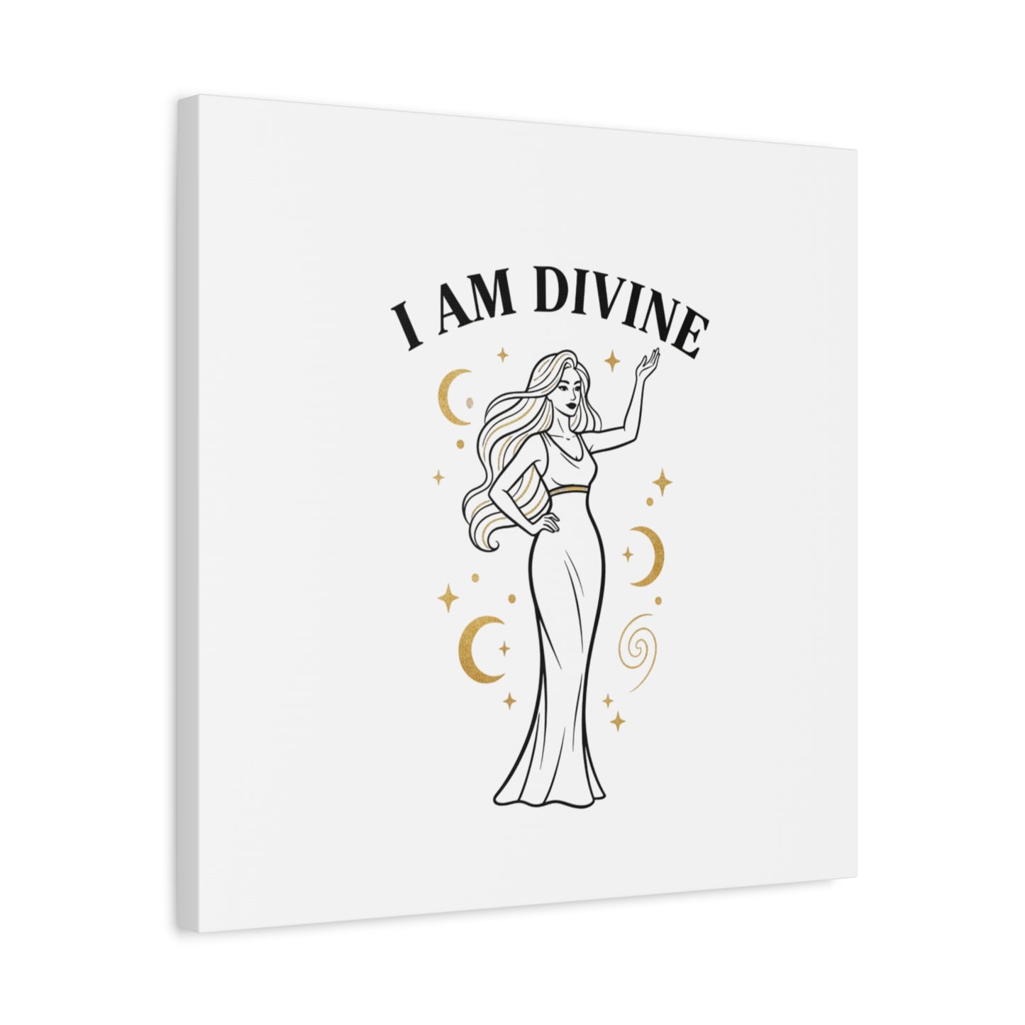 I Am Divine goddess art print | Matte Canvas wall art, manifestation decor
