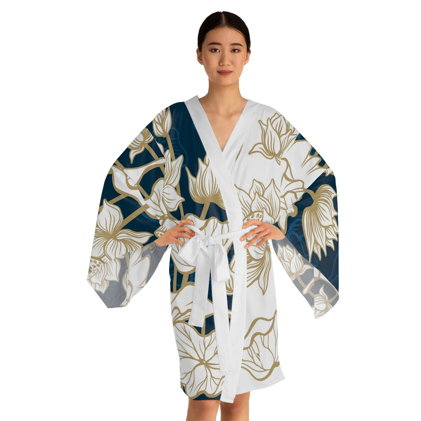 Lotus Floral Kimono Robe
