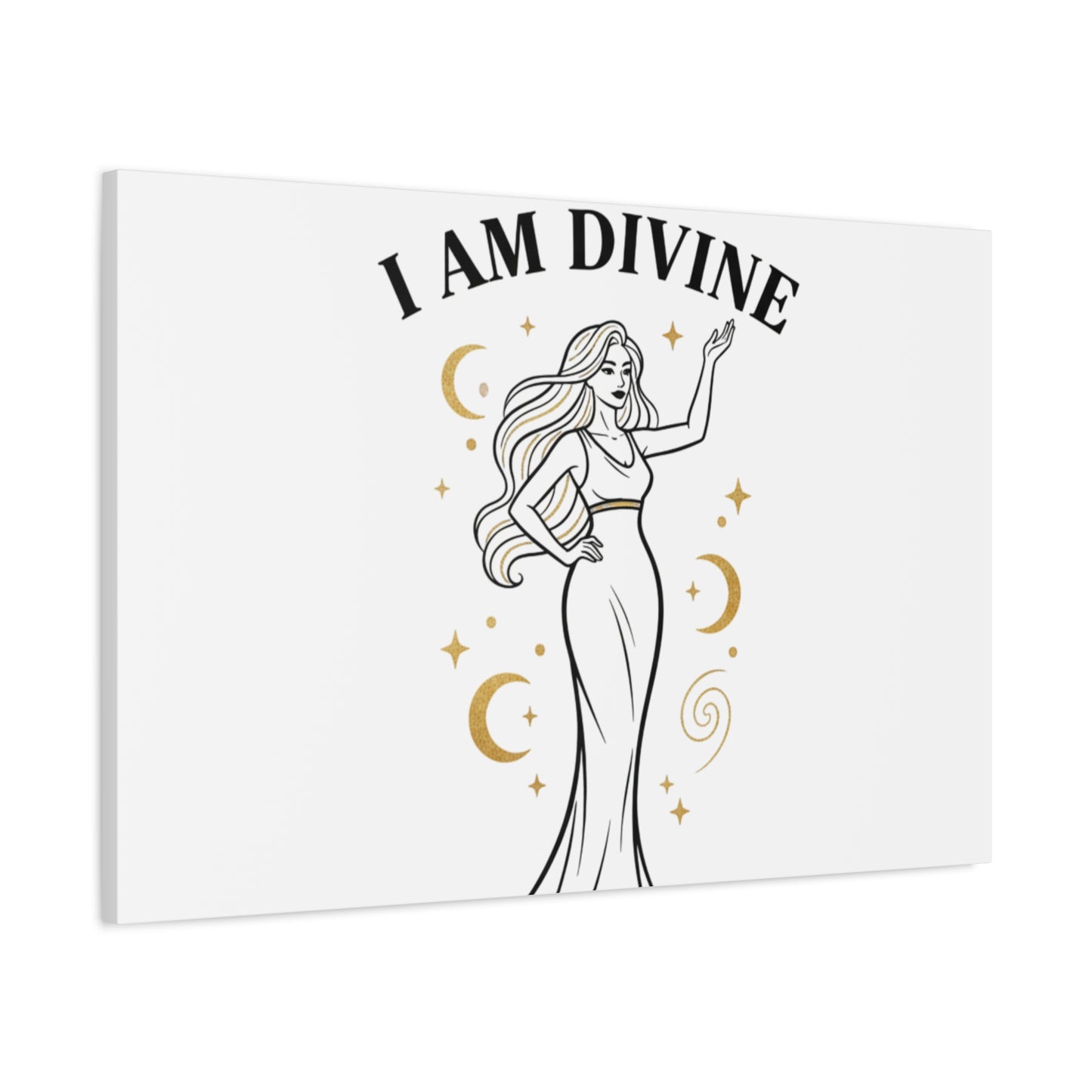 I Am Divine goddess art print | Matte Canvas wall art, manifestation decor