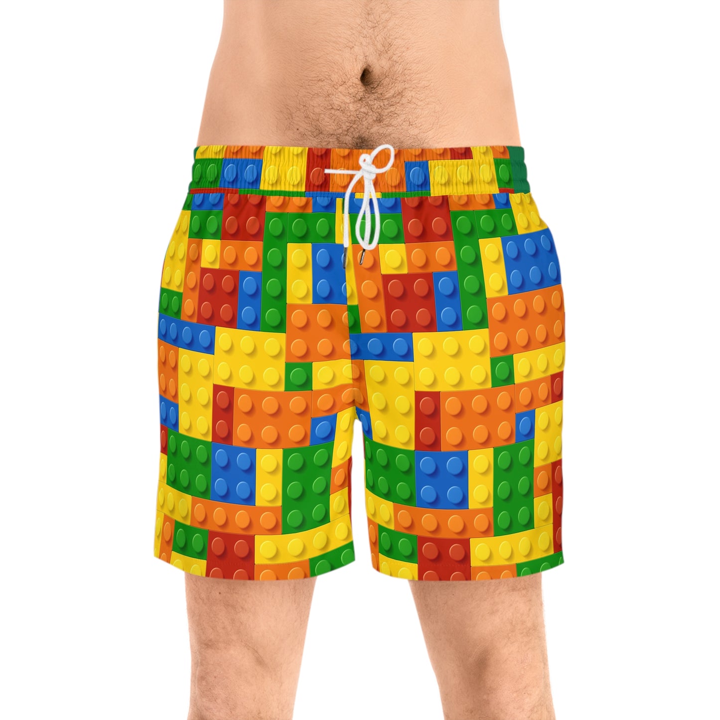 Fun LEGO-Inspired Men’s Mid-Length SwimTrunks