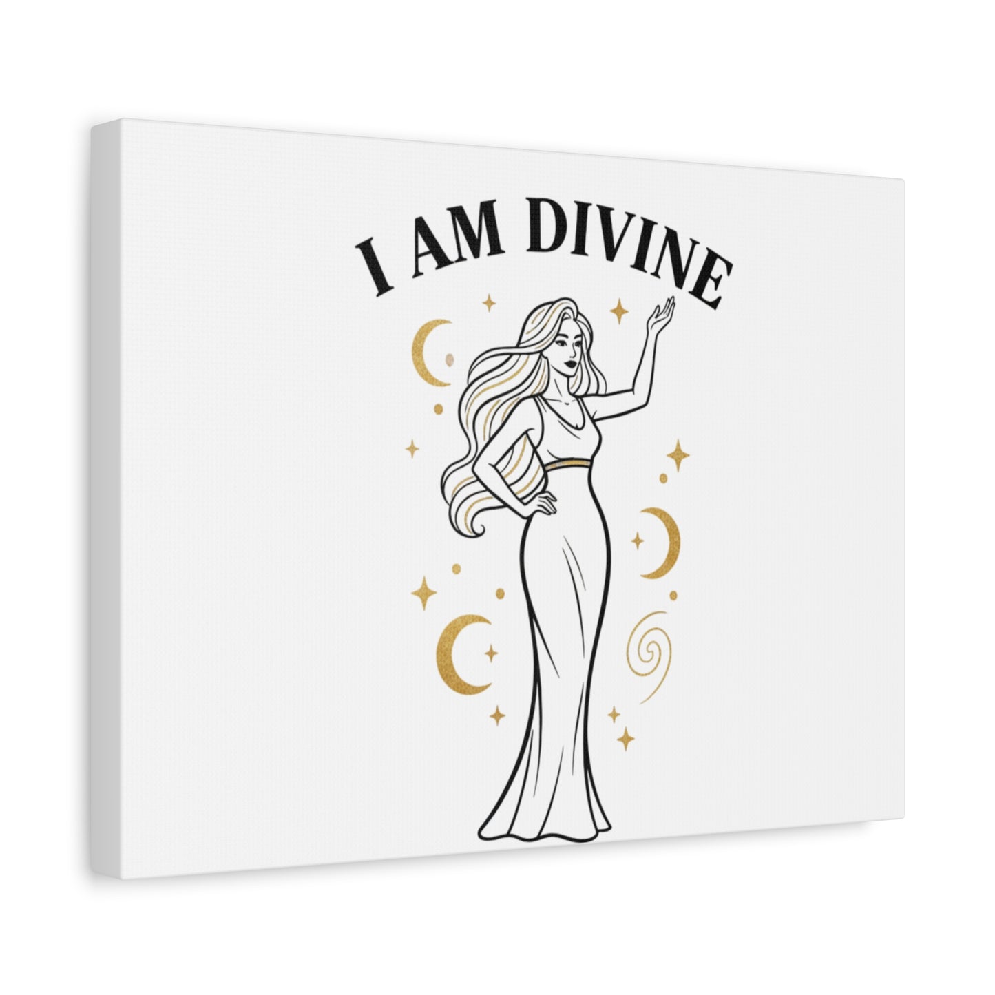I Am Divine goddess art print | Matte Canvas wall art, manifestation decor