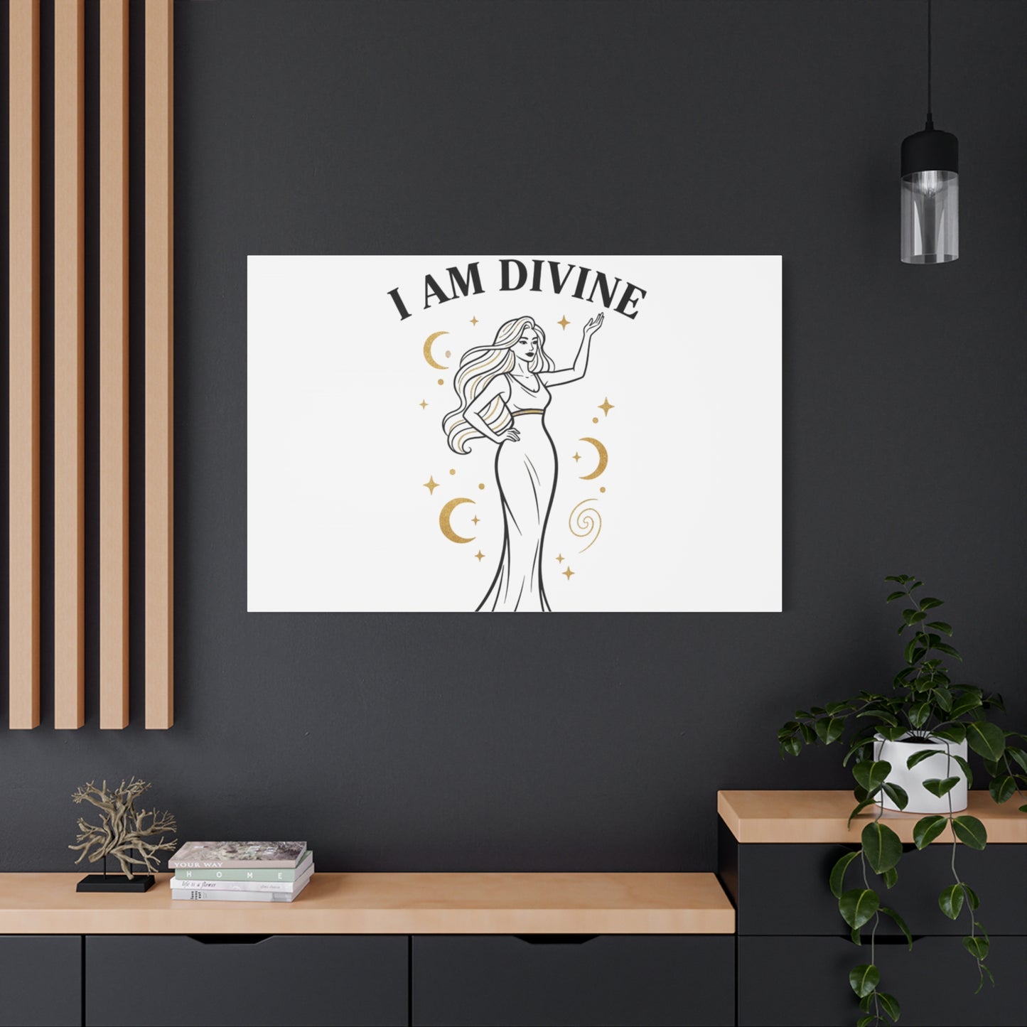 I Am Divine goddess art print | Matte Canvas wall art, manifestation decor