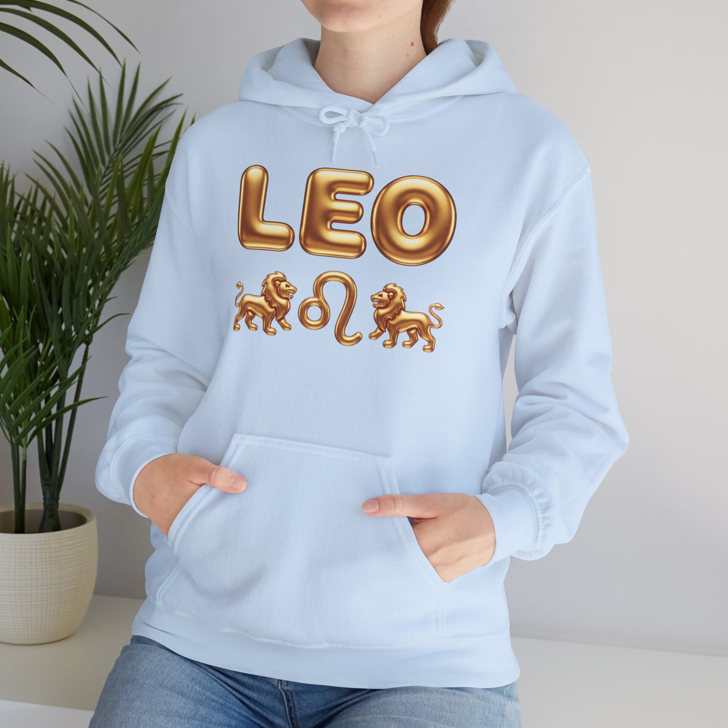 Leo Zodiac Hoodie — Gold Lion Astrology Sweatshirt (Leo Symbol)