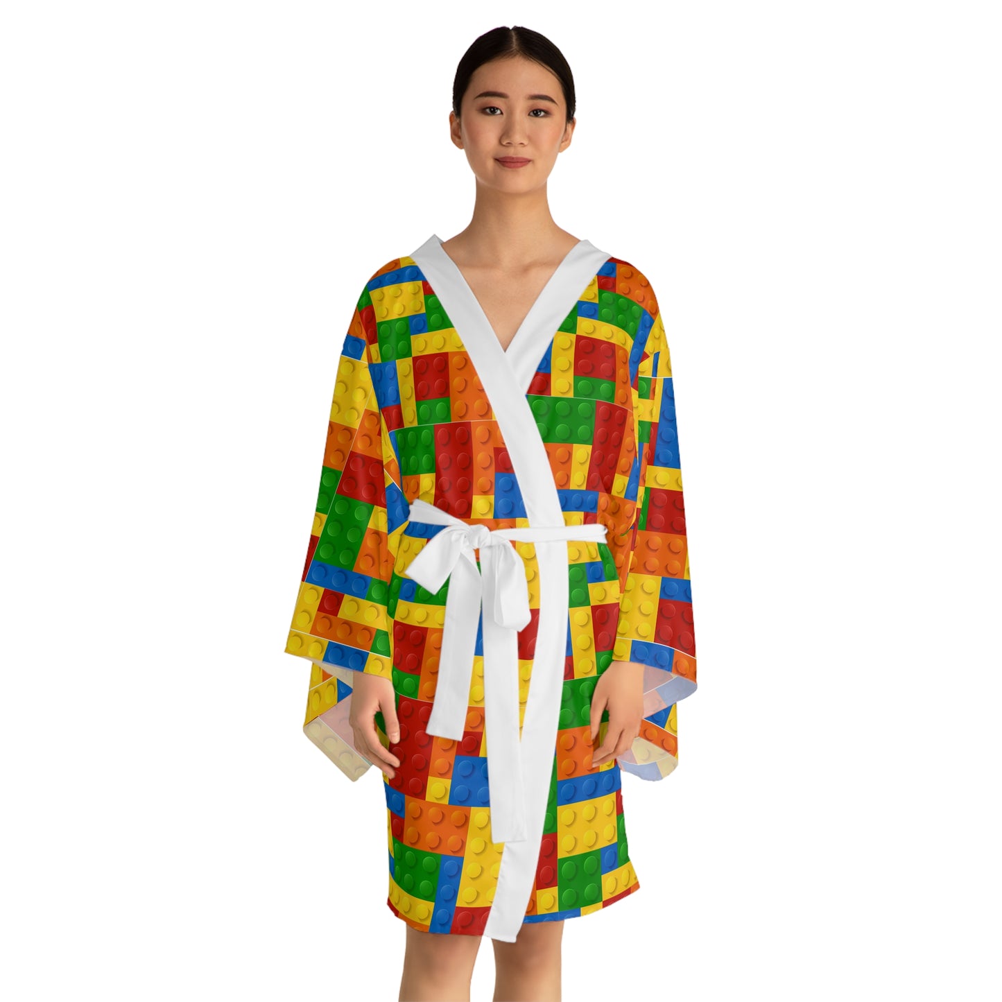 Brick Pattern Kimono Robe