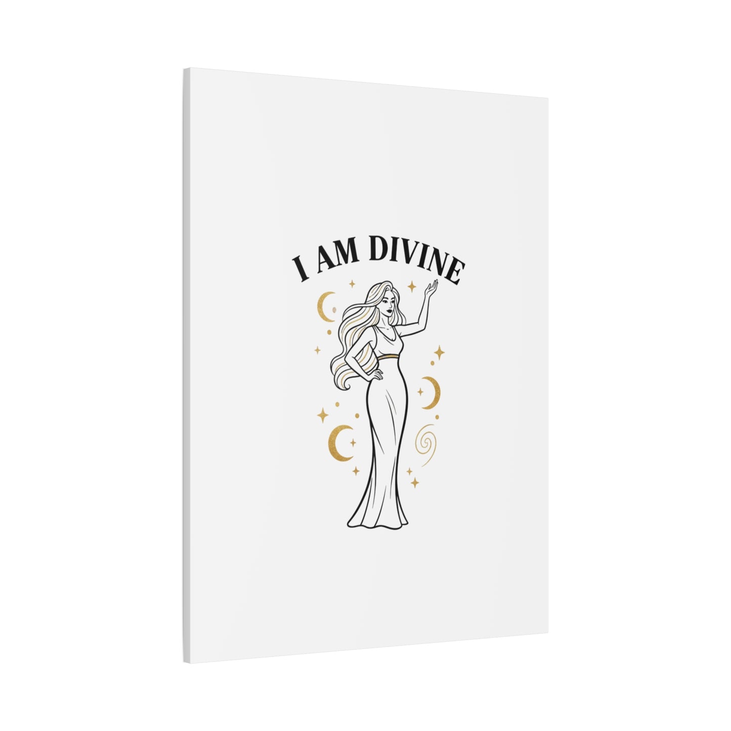 I Am Divine goddess art print | Matte Canvas wall art, manifestation decor