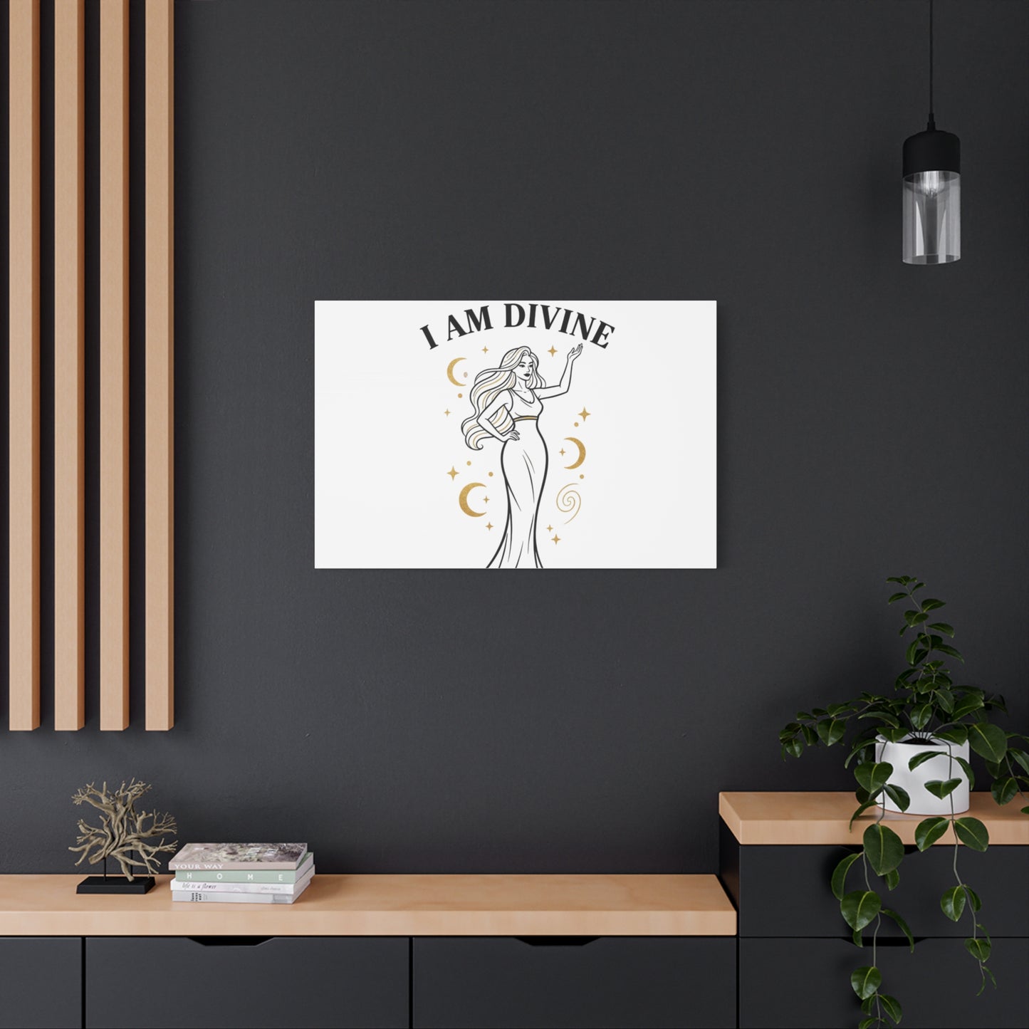 I Am Divine goddess art print | Matte Canvas wall art, manifestation decor